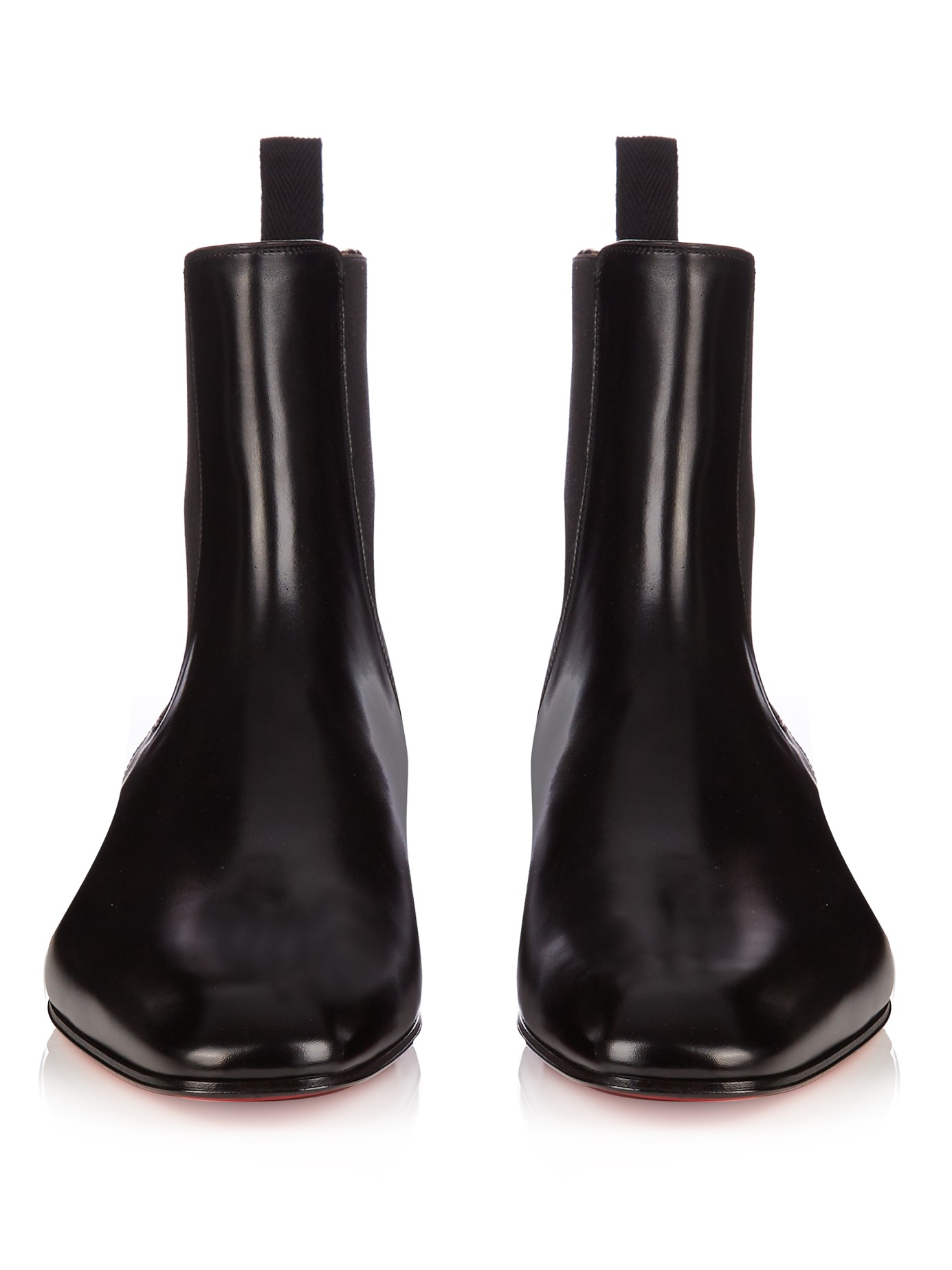 Christian Louboutin Jesse Metal Toe Leather Chelsea Boots in Black