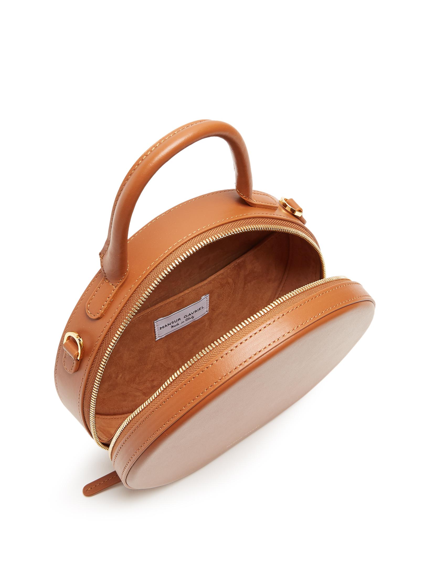 mansur gavriel leather circle crossbody bolsa