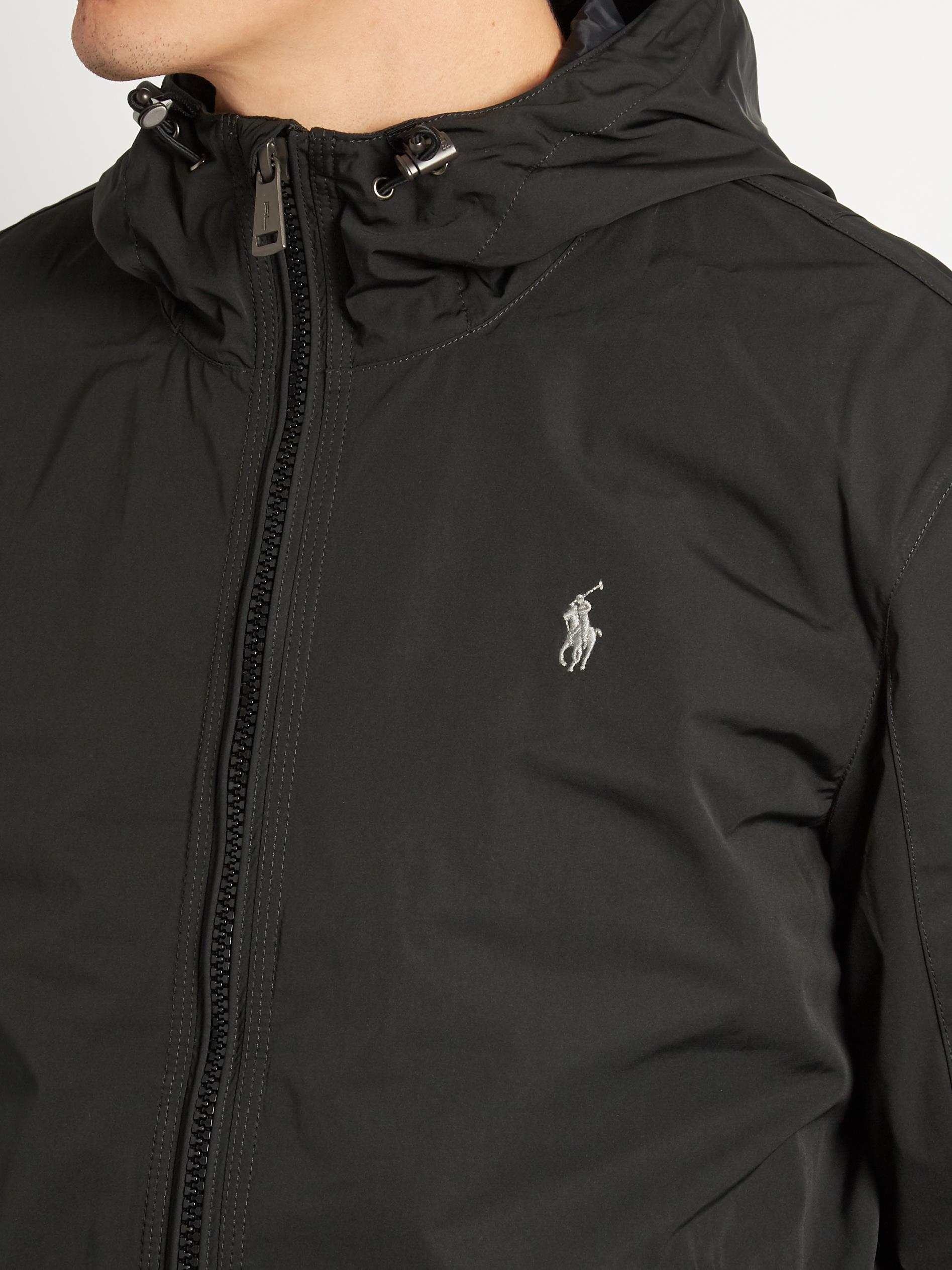 Polo Ralph Lauren Water-resistant Nylon Hooded Jacket in Black for Men |  Lyst