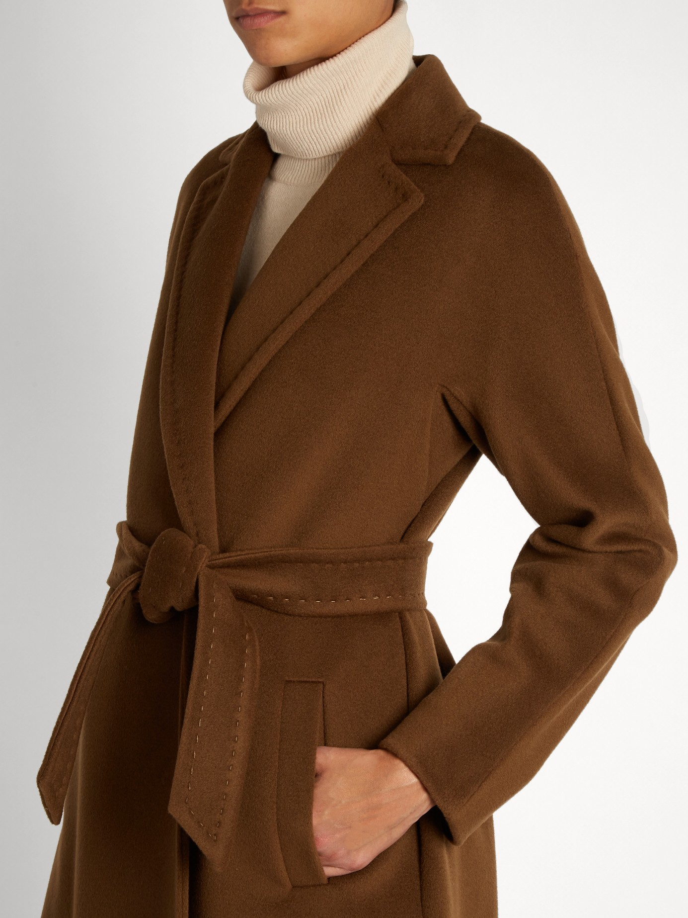 Max Mara Studio Wool Genarca Coat in Brown (Blue) Lyst
