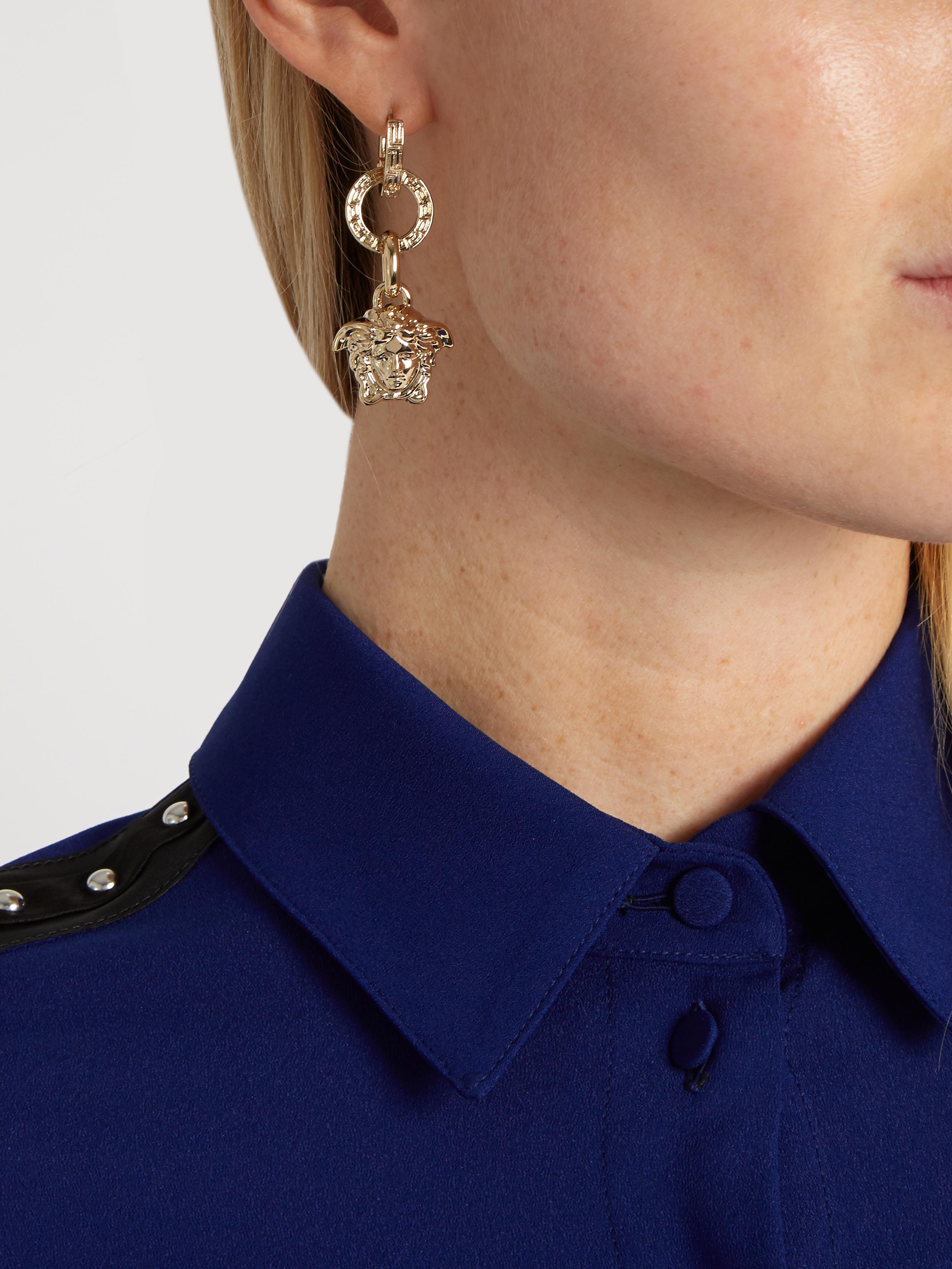 Versace Medusa Earrings in Metallic Lyst