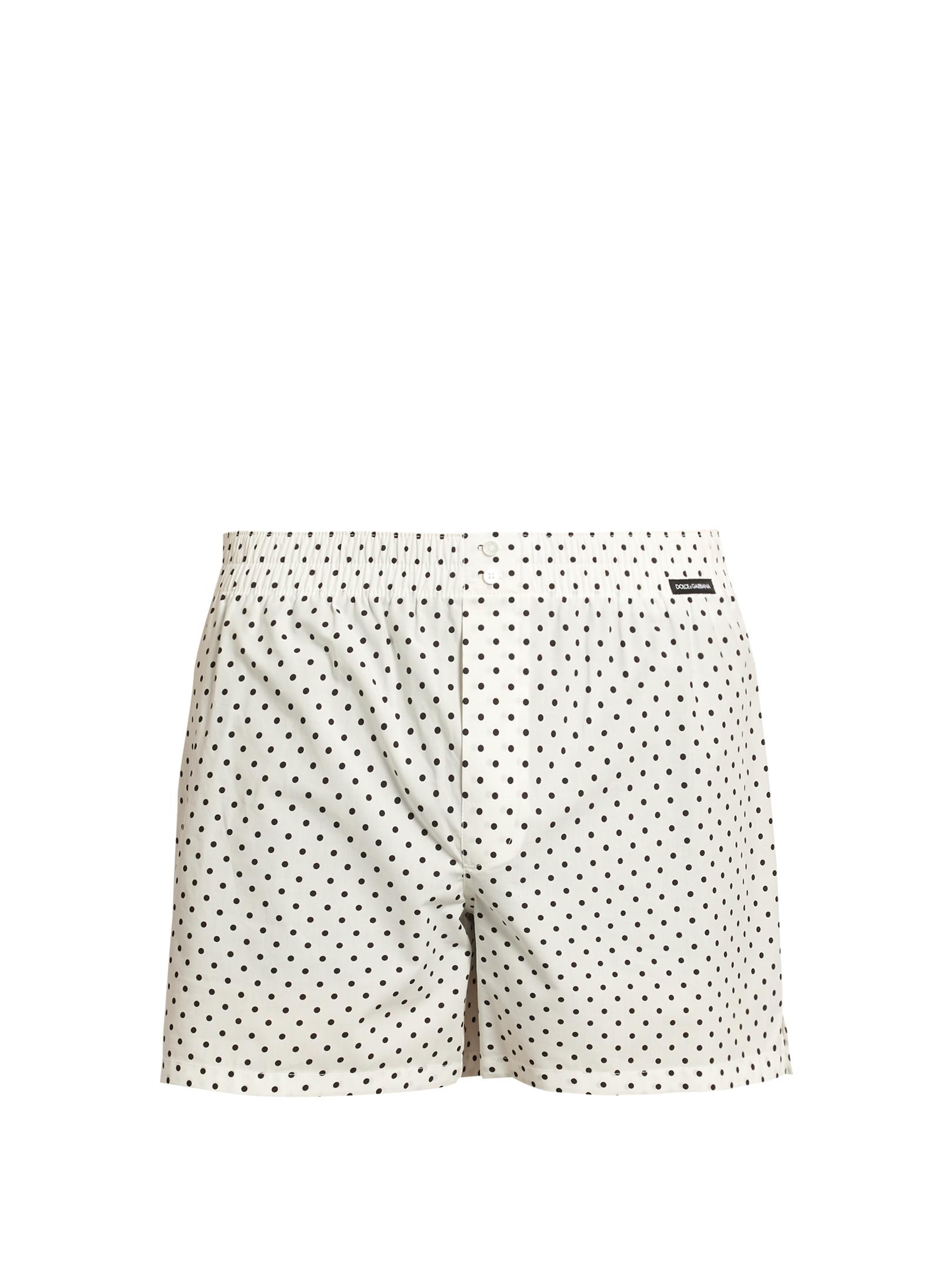 Dolce & gabbana Polka dot Print Cotton poplin Boxer Shorts