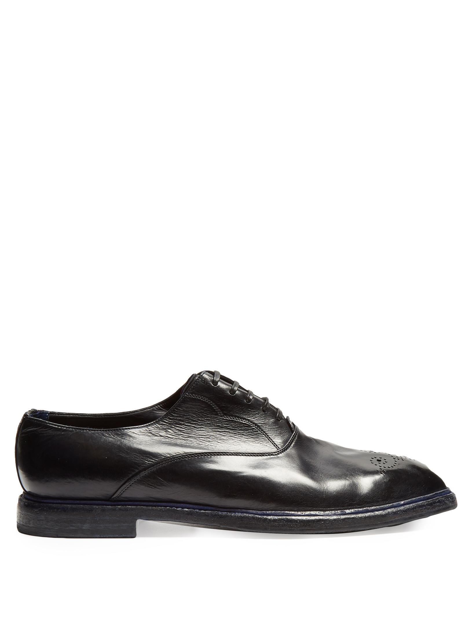Lyst - Dolce & Gabbana Antique Leather Brogues in Blue for Men