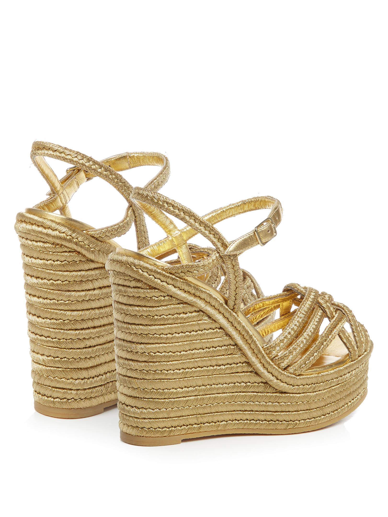 saint laurent gold espadrilles