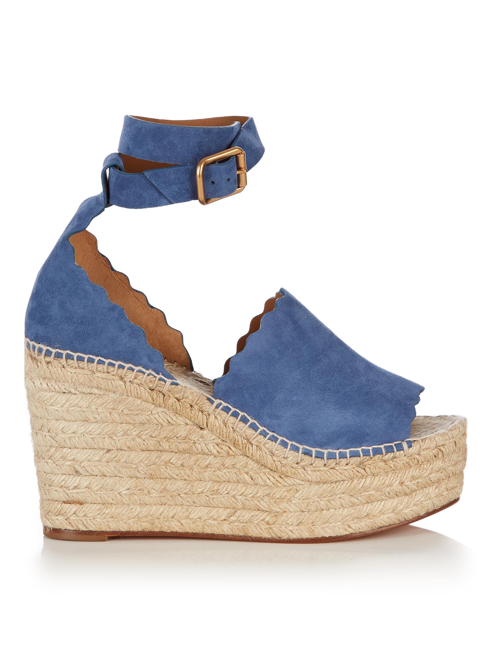 light blue suede wedges