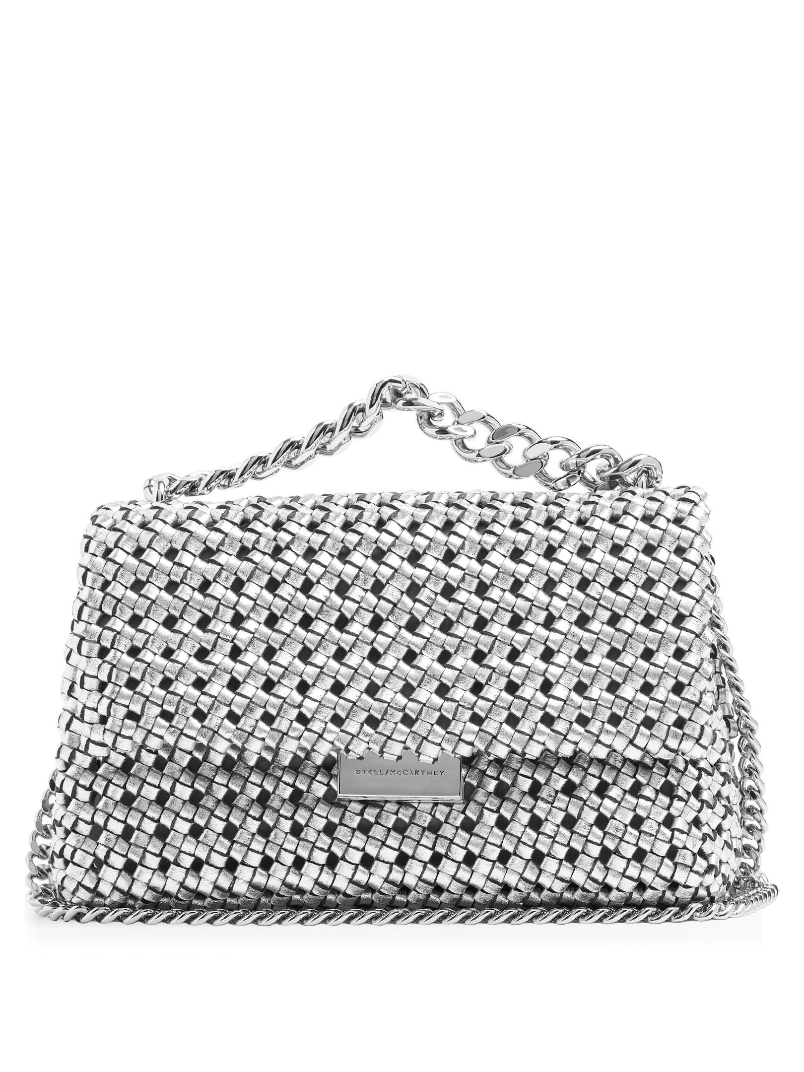 Stella McCartney Becks Woven Faux-leather Cross-body Bag in Silver  (Metallic) | Lyst UK