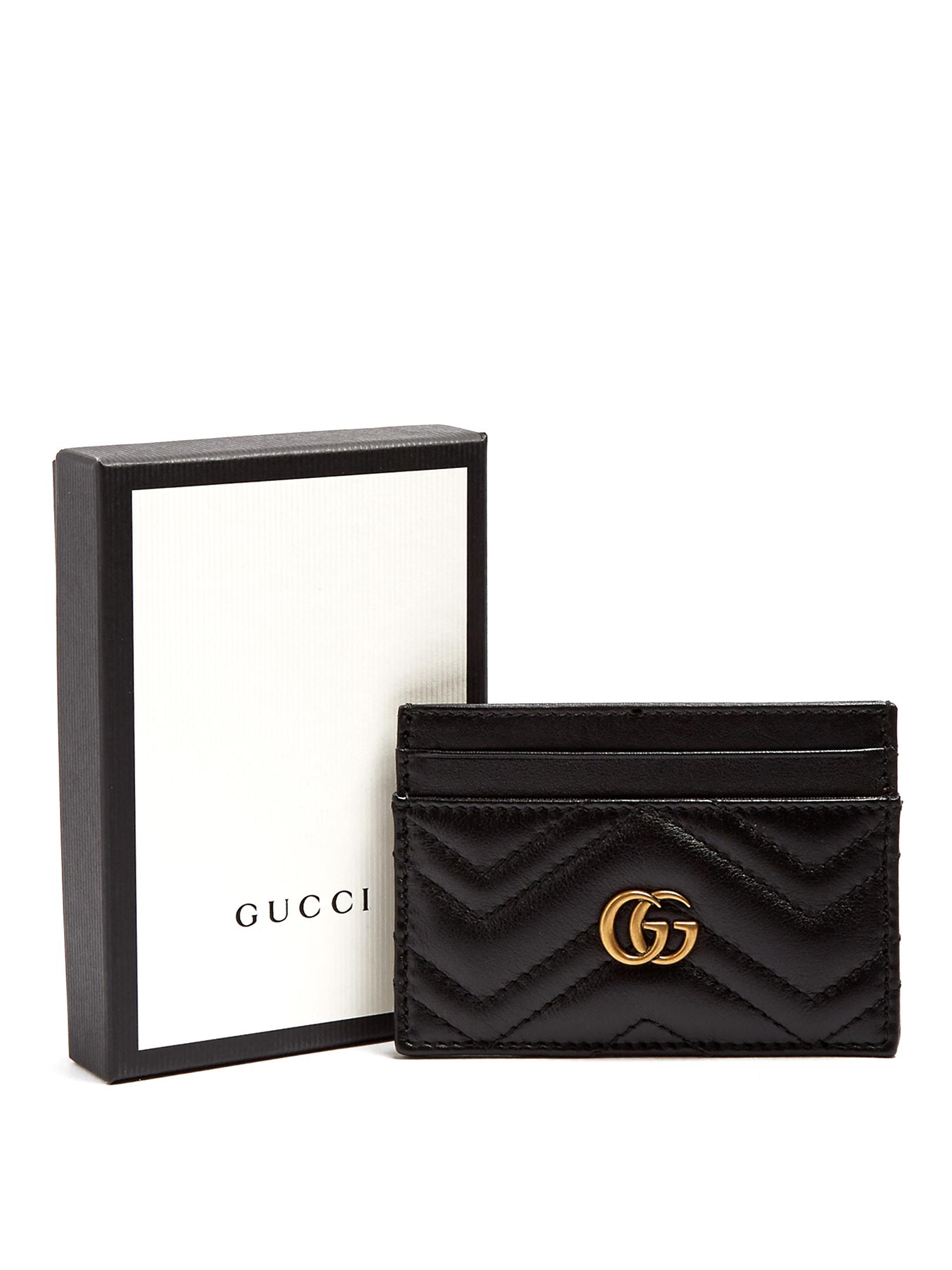 Gucci Leather GG Marmont Card Case In Black Lyst