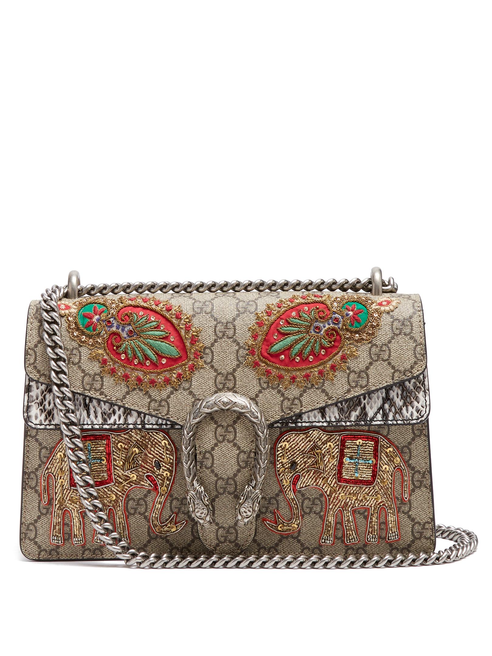 Gucci Dionysus Gg Supreme Embroidered Shoulder Bag | Lyst