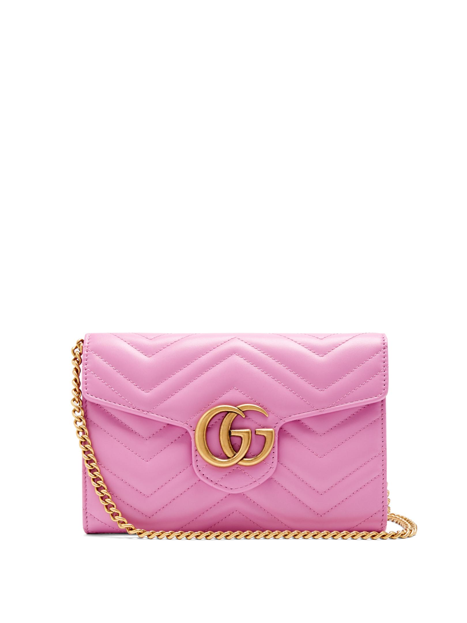 Lyst - Gucci GG Marmont Quilted-leather Cross-body Bag in Pink