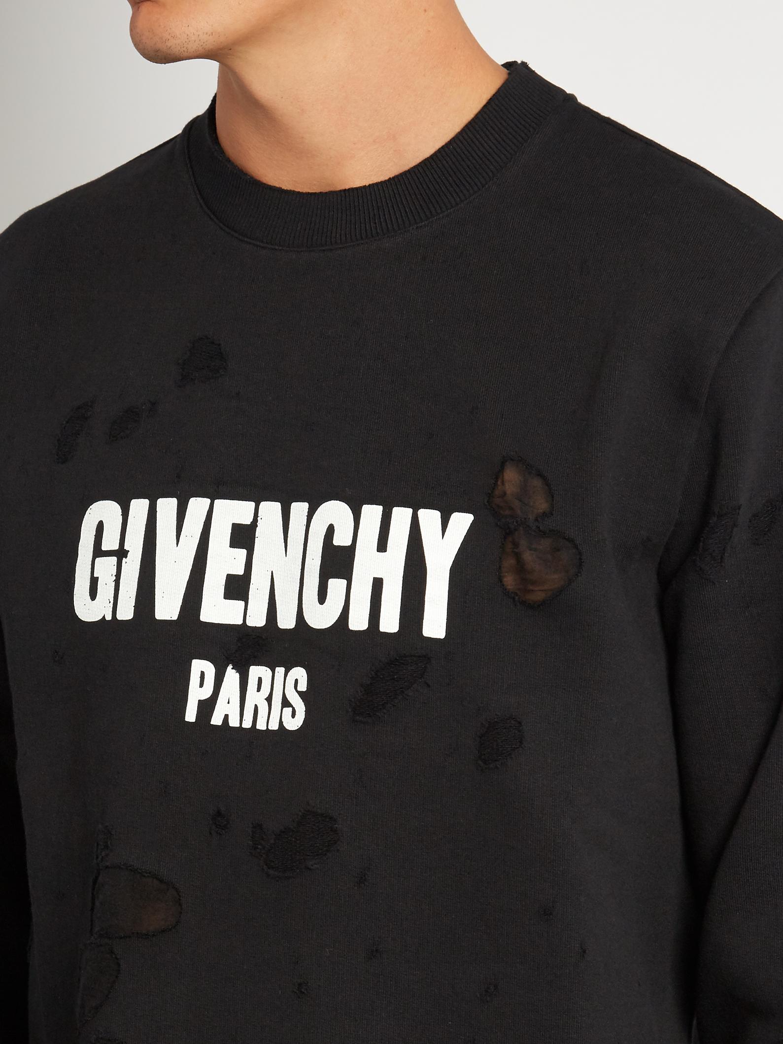 givenchy sweater distressed
