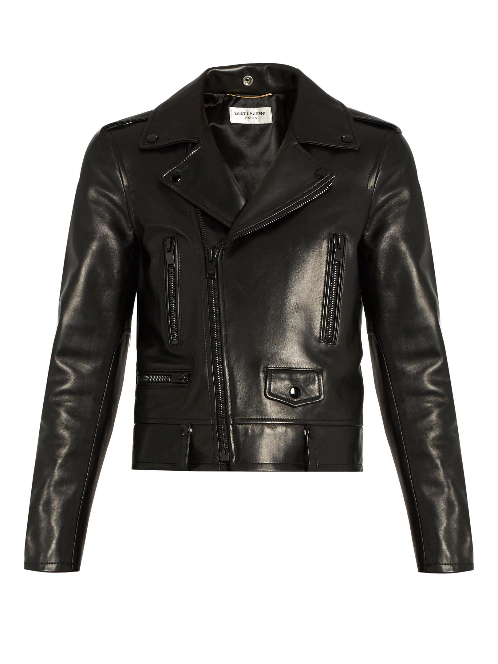 Saint Laurent L01 Leather Biker Jacket in Black | Lyst