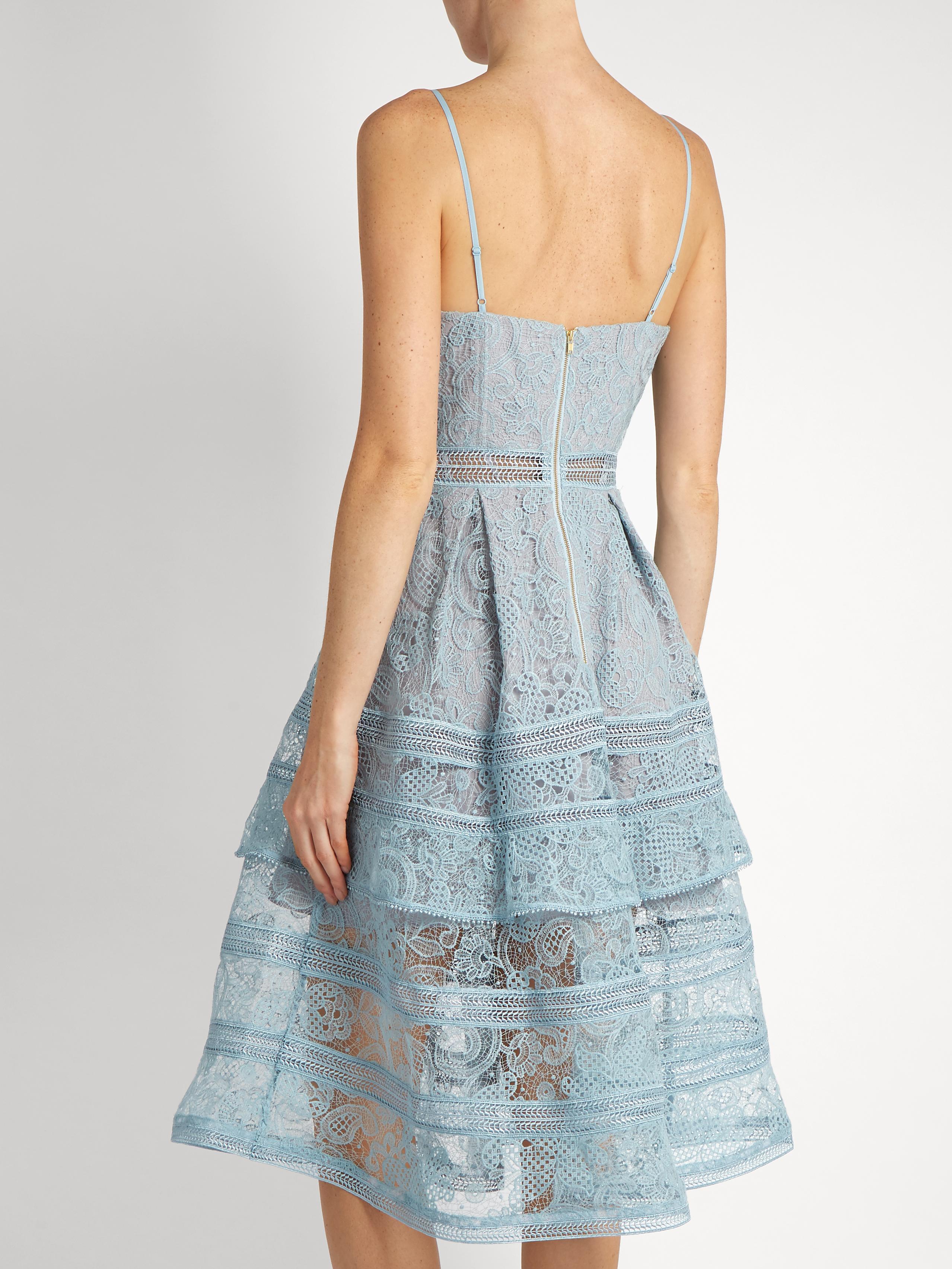 self portrait dress light blue