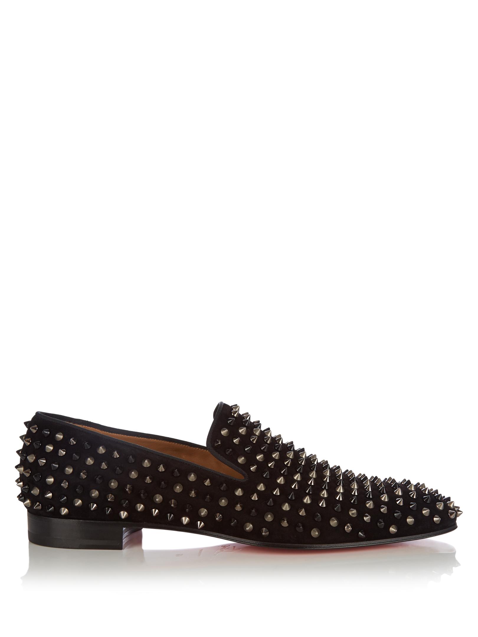 Christian louboutin Dandelion Suede Spike Loafers in Black for Men | Lyst