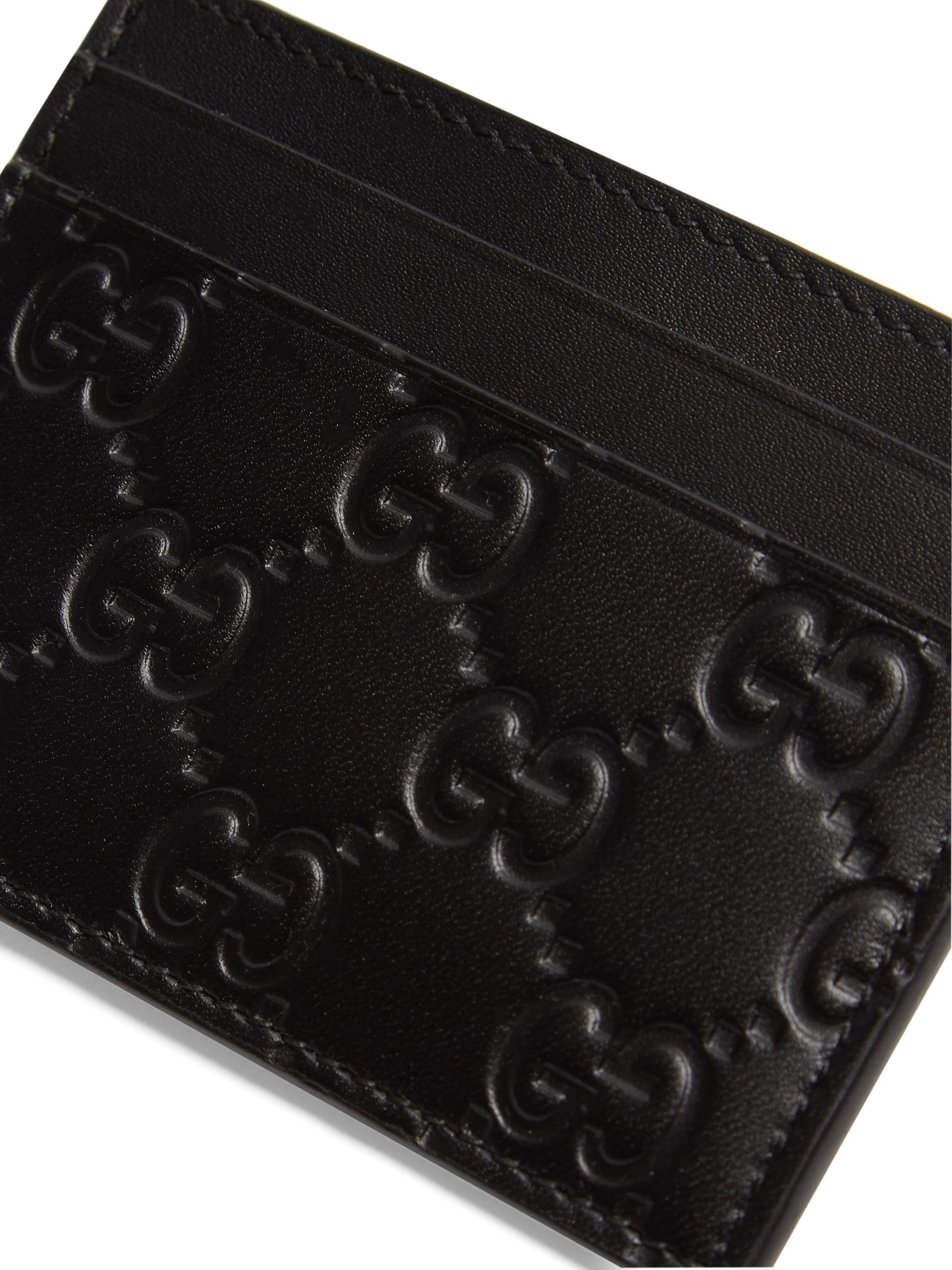 Gucci Gg-debossed Leather Cardholder in Black for Men - Lyst