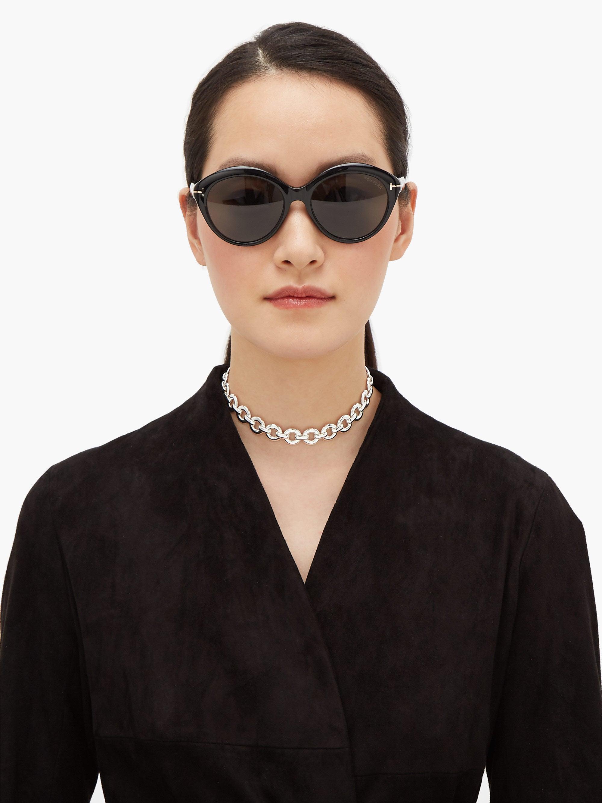 Tom Ford Maxine T-monogram Round Acetate Sunglasses | Lyst