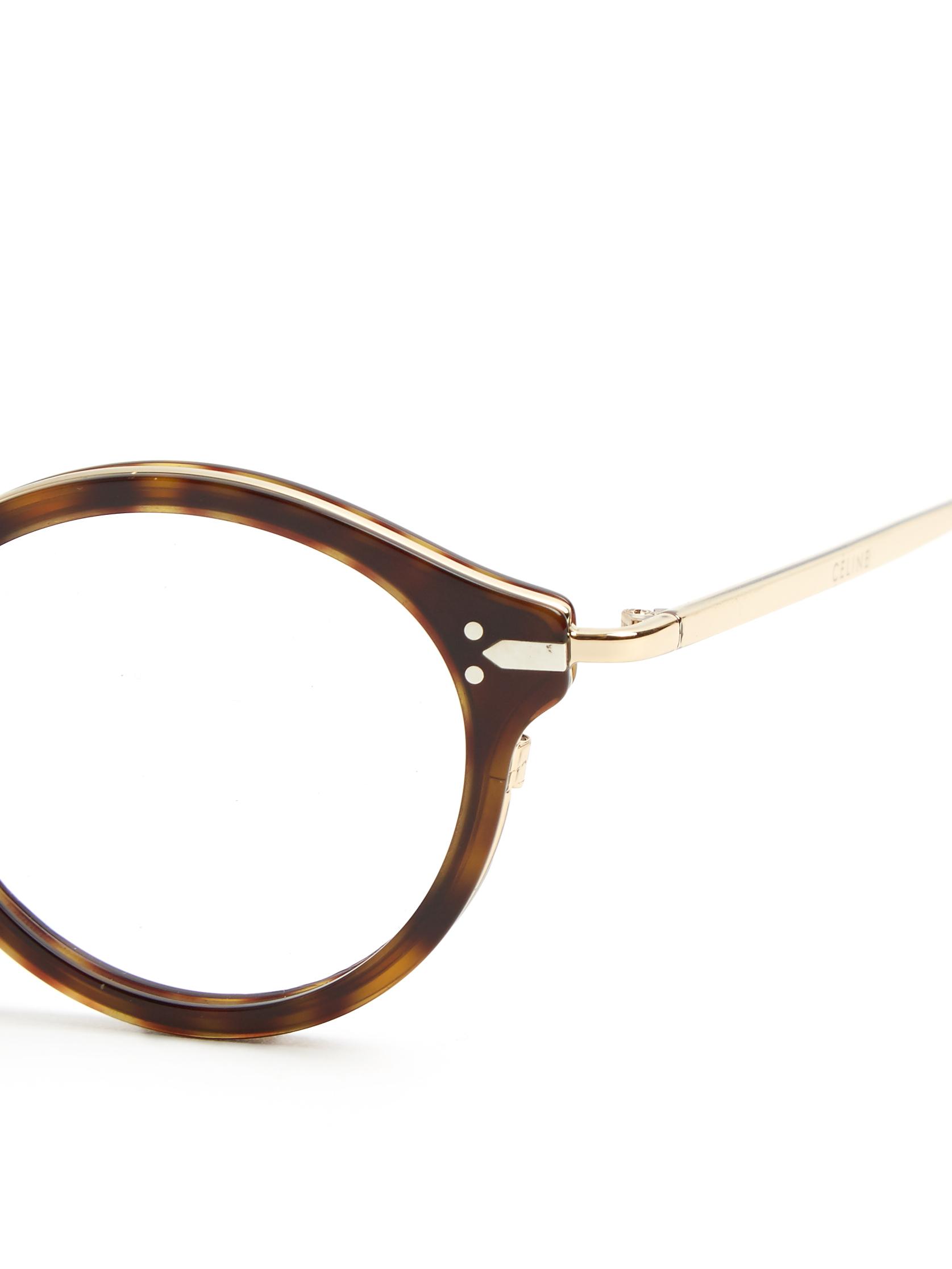 Celine Round-frame Acetate Glasses Lyst