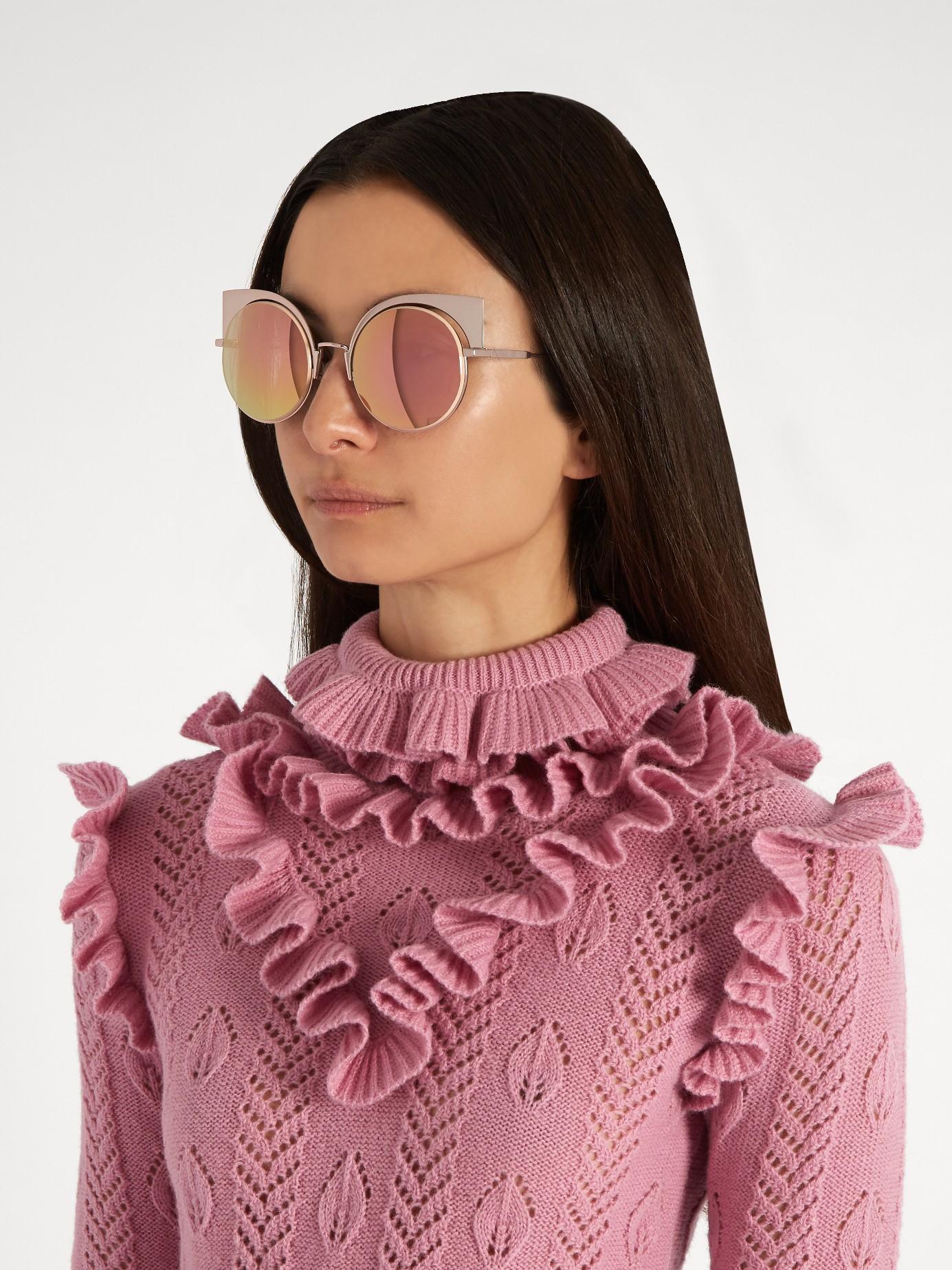 Fendi Eyeshine Cat-eye Sunglasses in Pink
