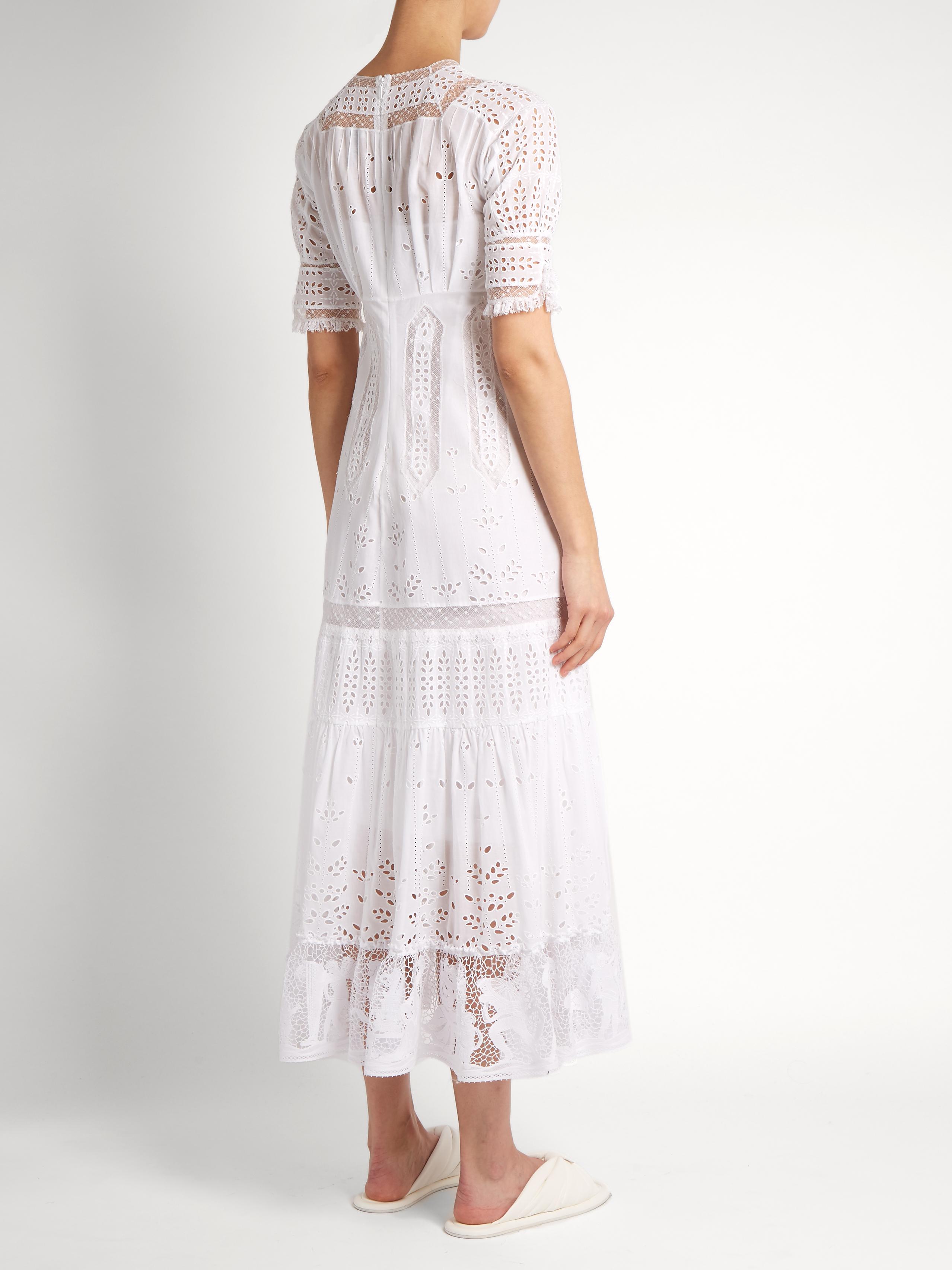 white cotton broderie anglaise nightdress