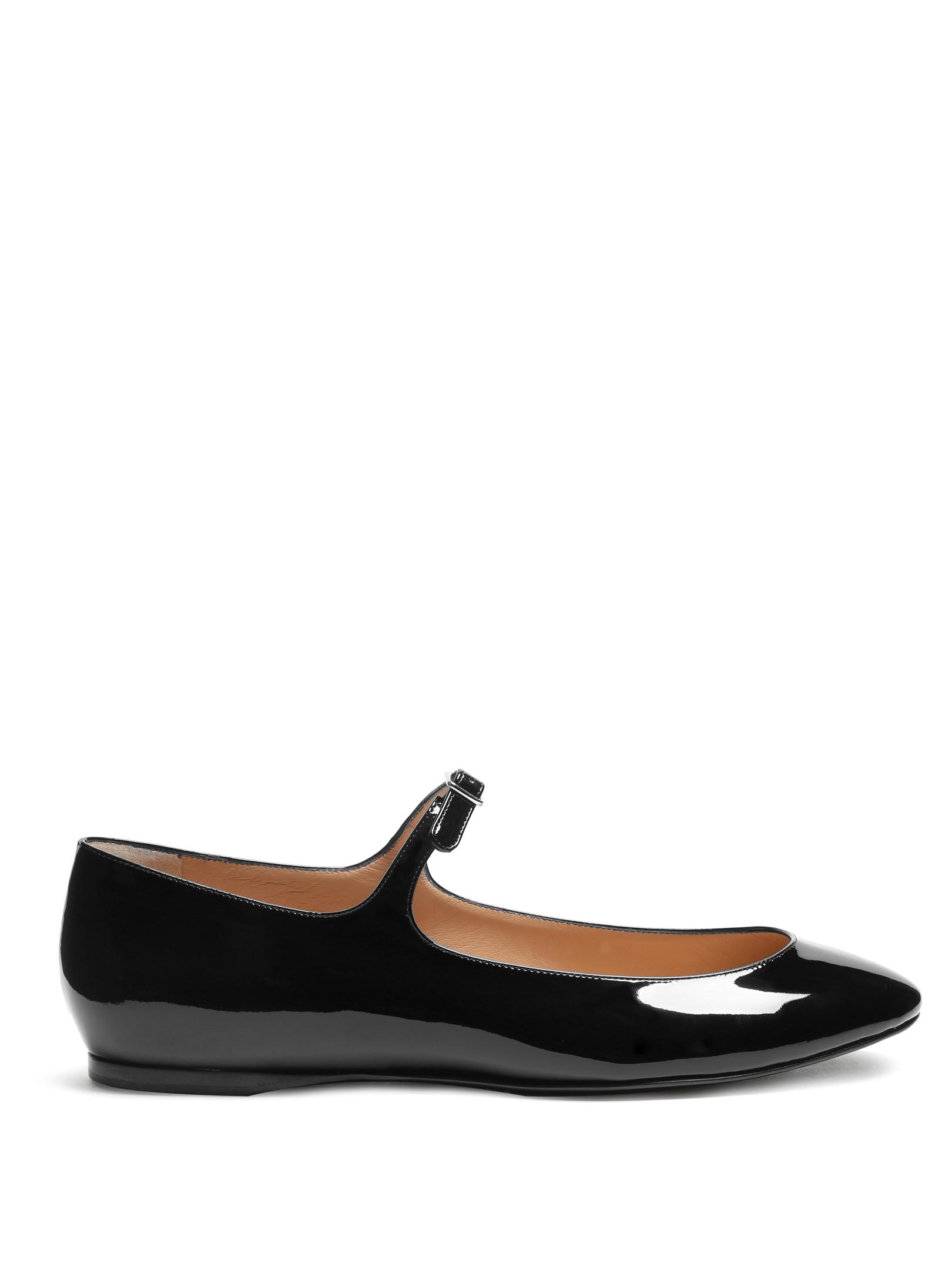 Acne Studios Jane Patent-leather Ballet Flats in Black | Lyst