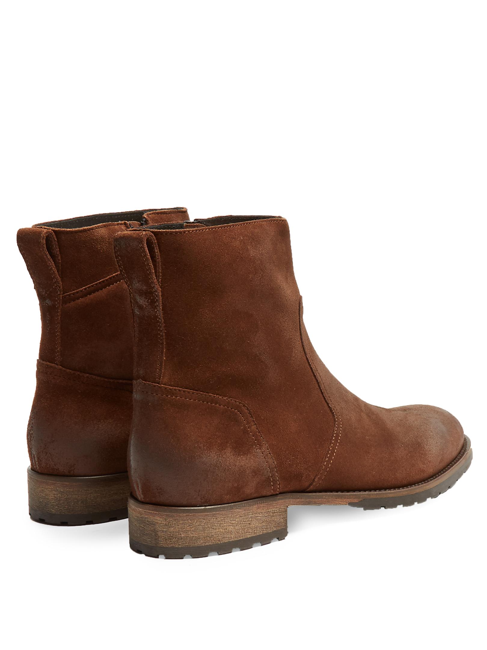 Belstaff Attwell Burnished-suede Boots in Brown for Men - Lyst