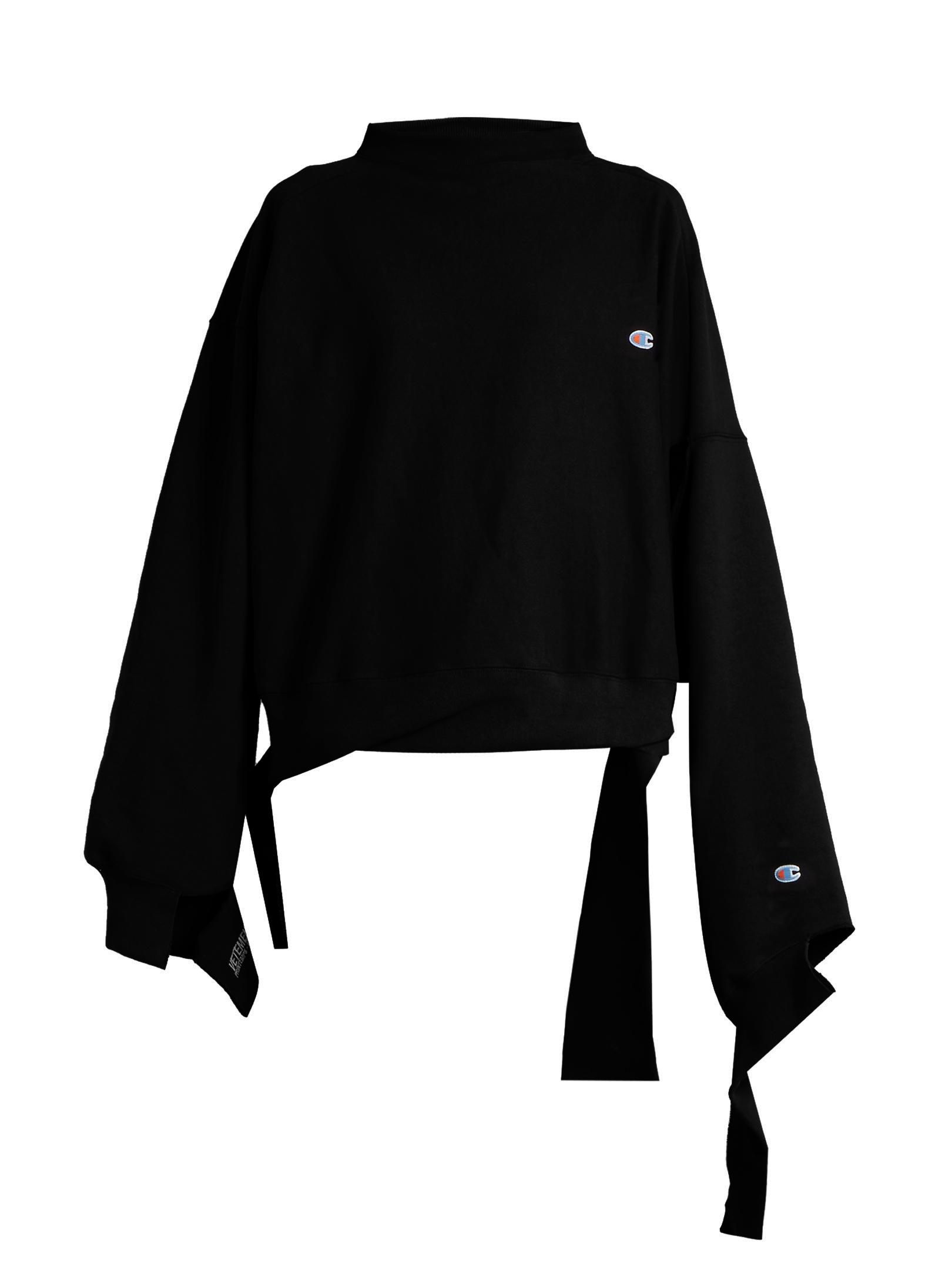 Vetements X Champion Oversized Cotton-blend Sweatshirt in Black - Lyst