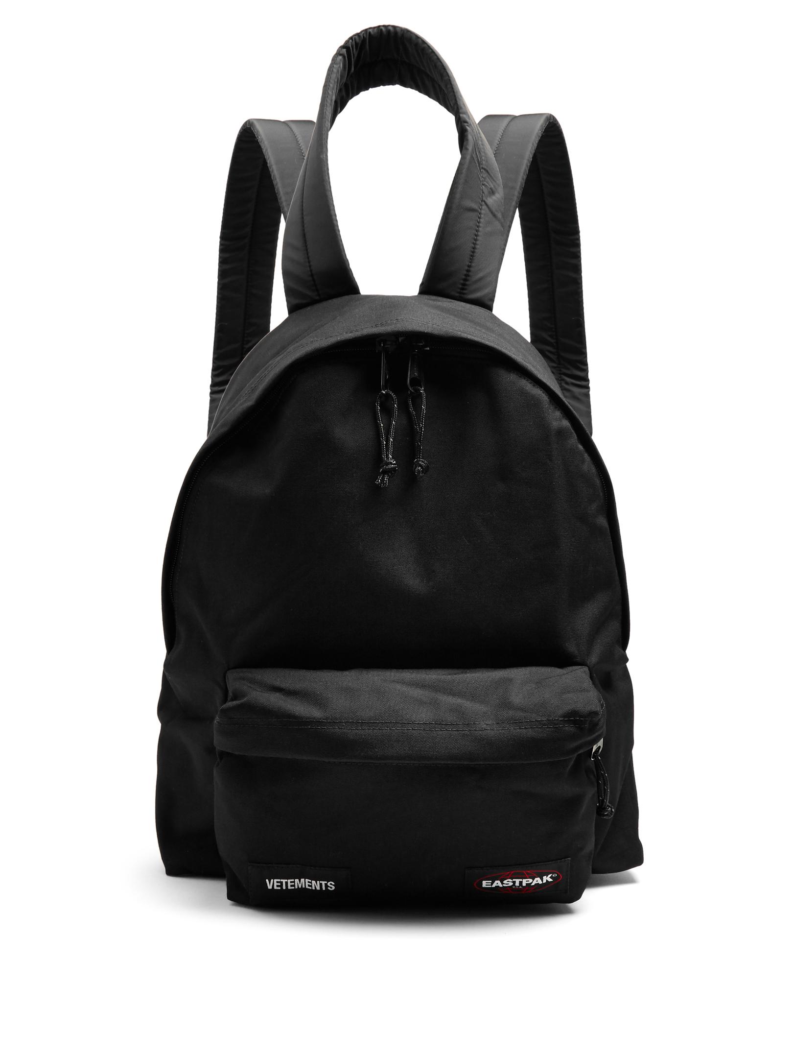 Vetements X Eastpak Oversized Canvas Backpack in Black for Men | Lyst