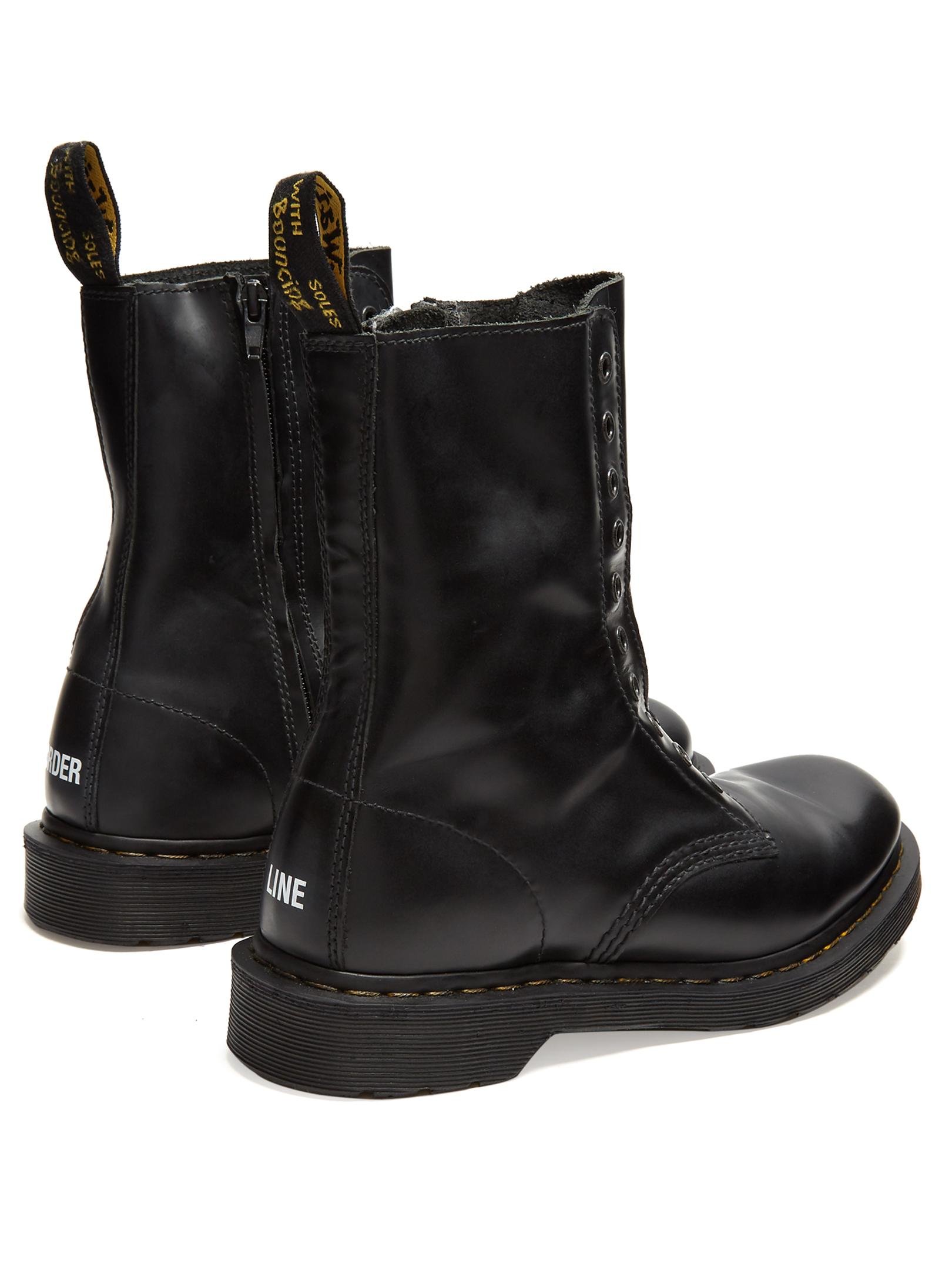 Vetements X Dr. Martens Boderline Leather Boots in Black for Men 