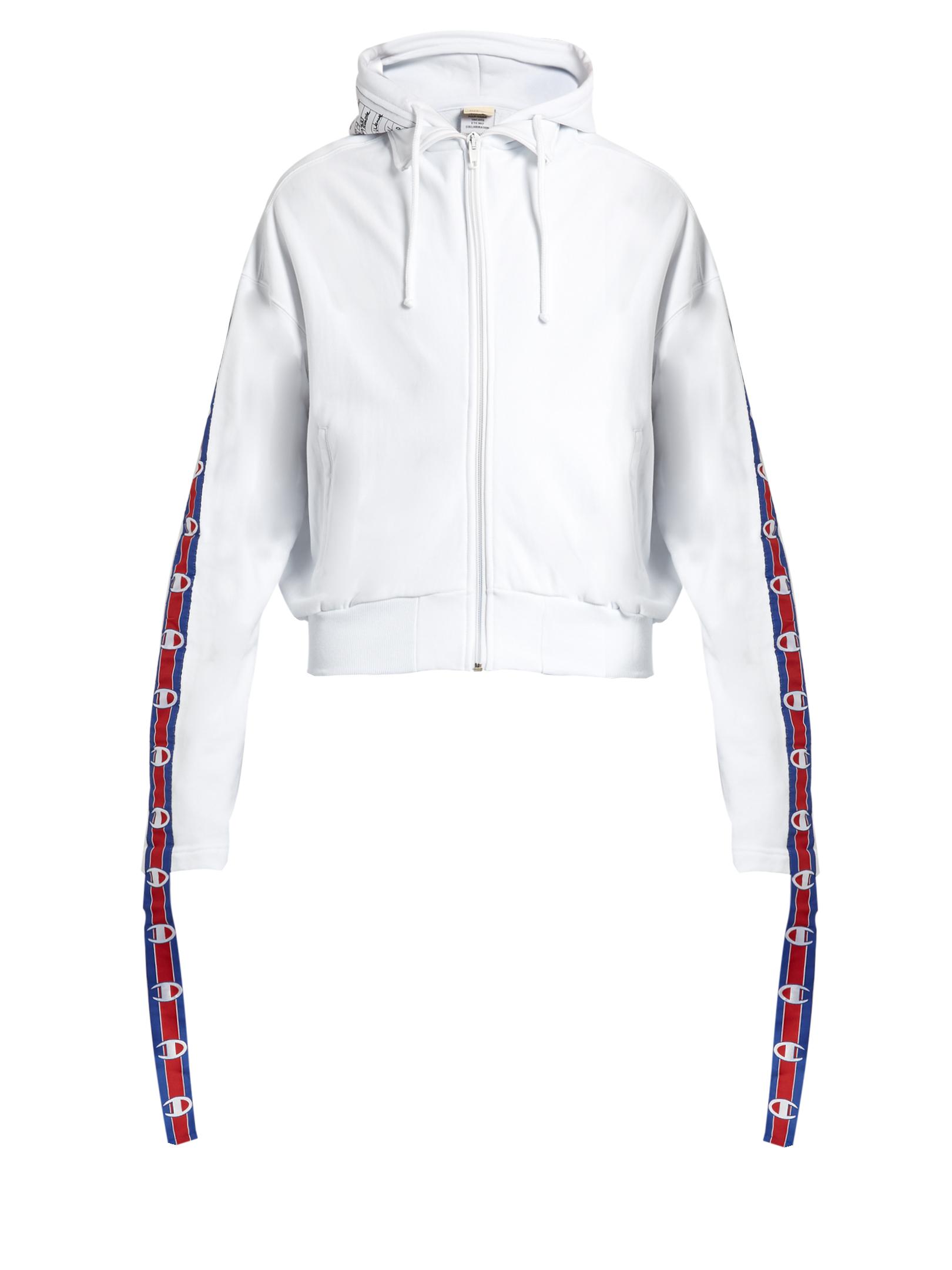 Vetements Cotton X Champion Hooded Sweatshirt in White for Men | Lyst