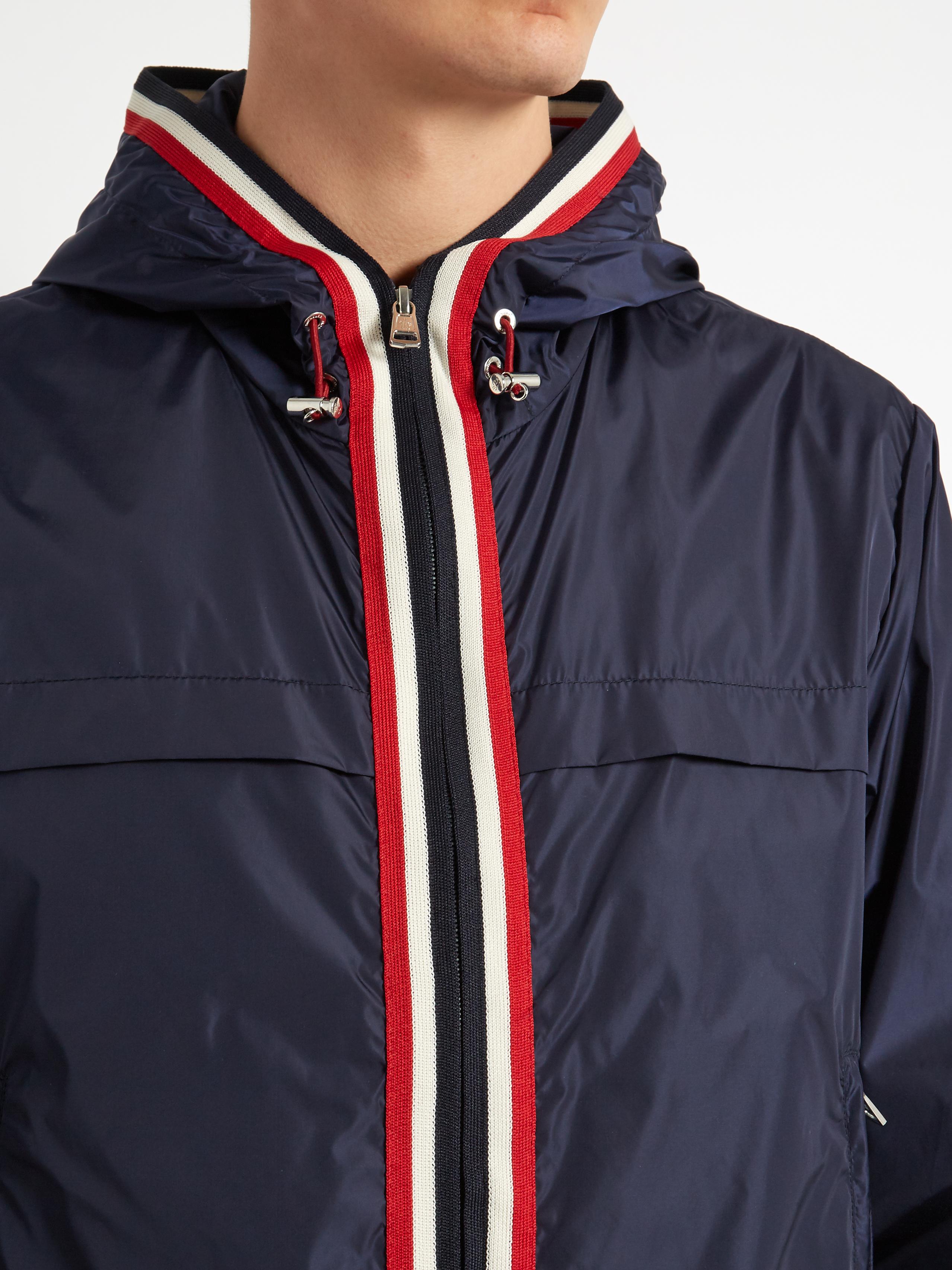 Moncler Canvas Anton Lightweight Hooded Jacket in Blue for Men - Lyst