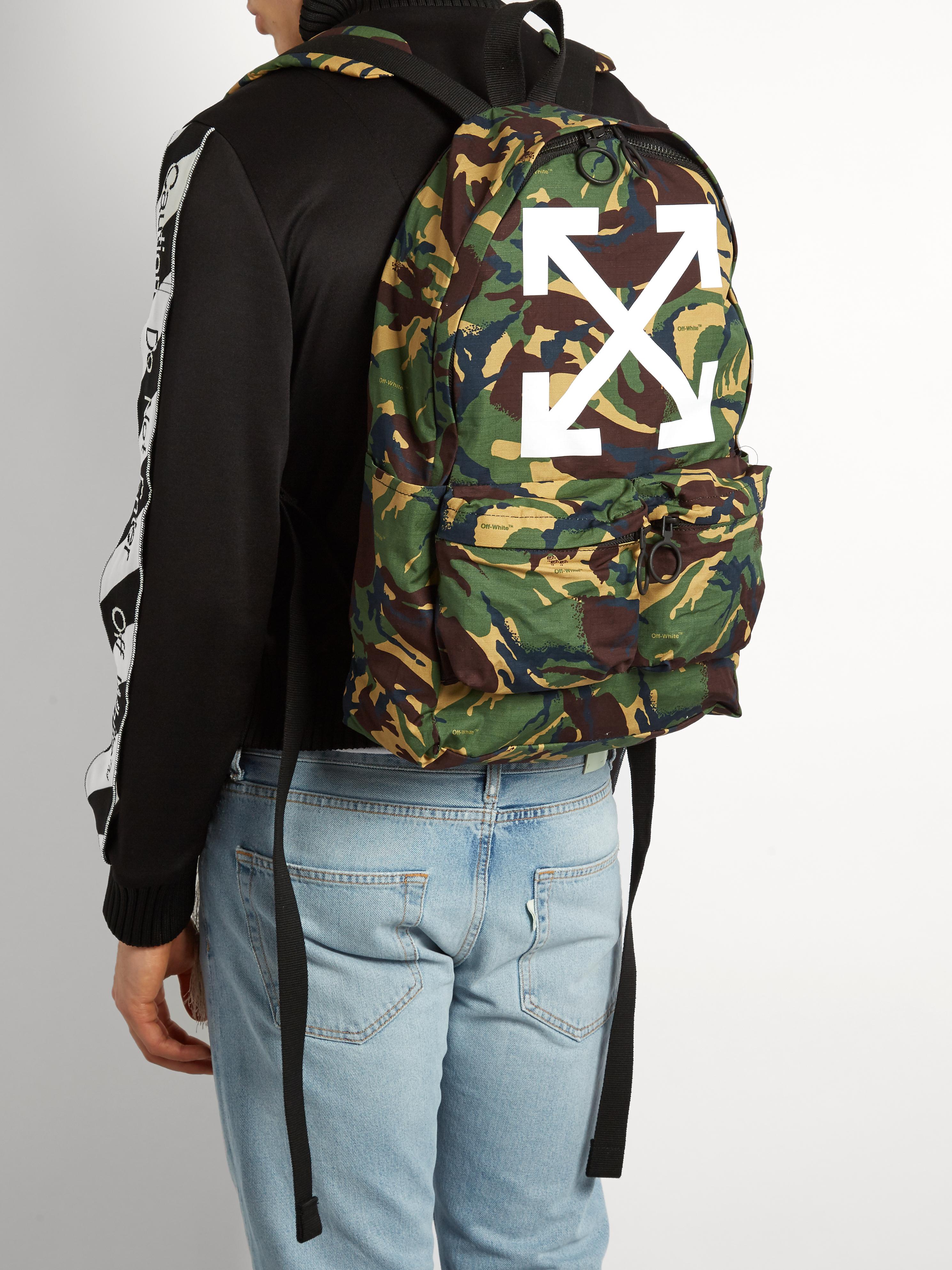 Off-White c/o Virgil Abloh Arrows Cotton Backpack in Green for Men - Lyst