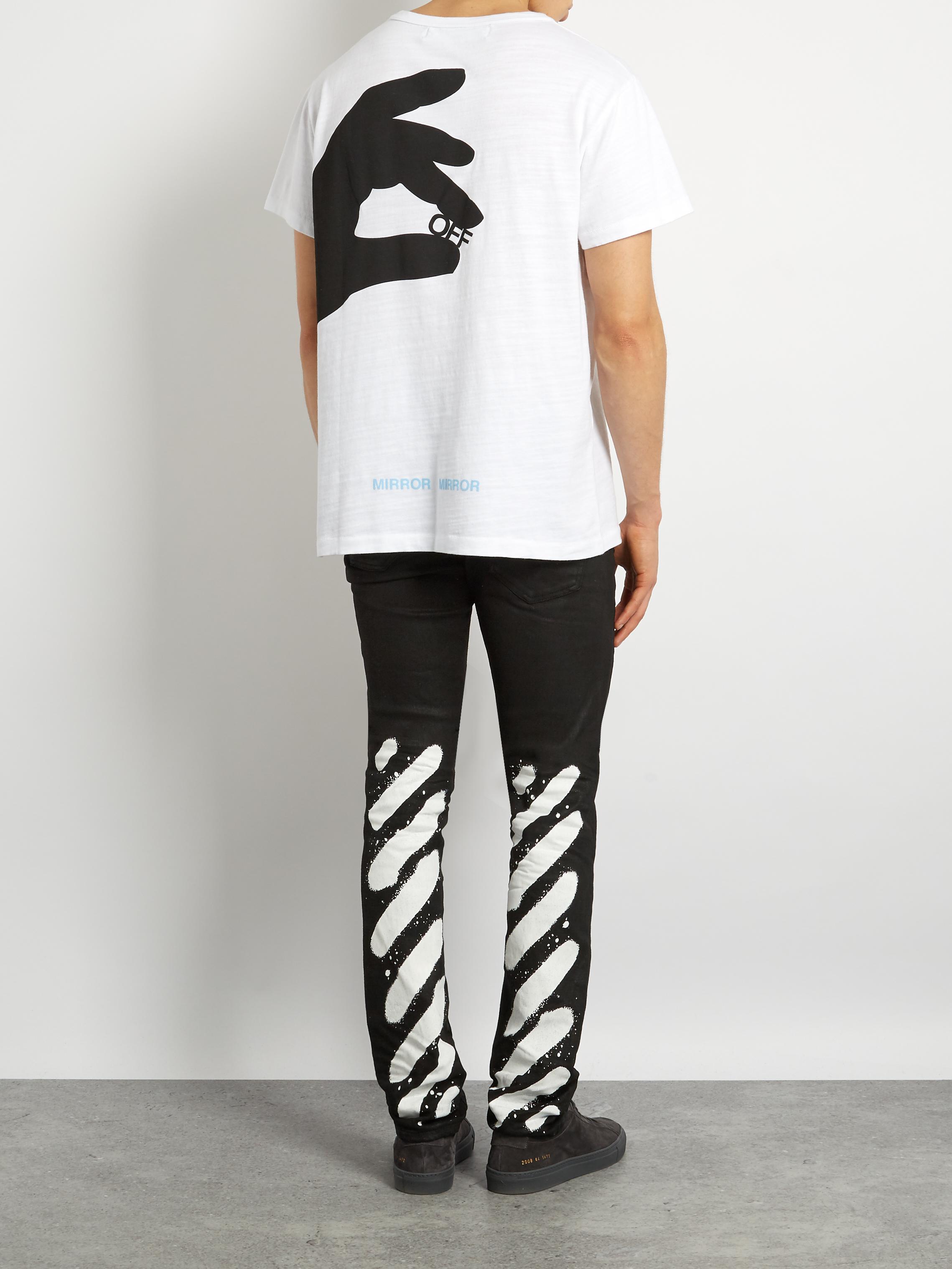 Off-White c/o Virgil Abloh Spray-paint Print Slim-fit Jeans in 