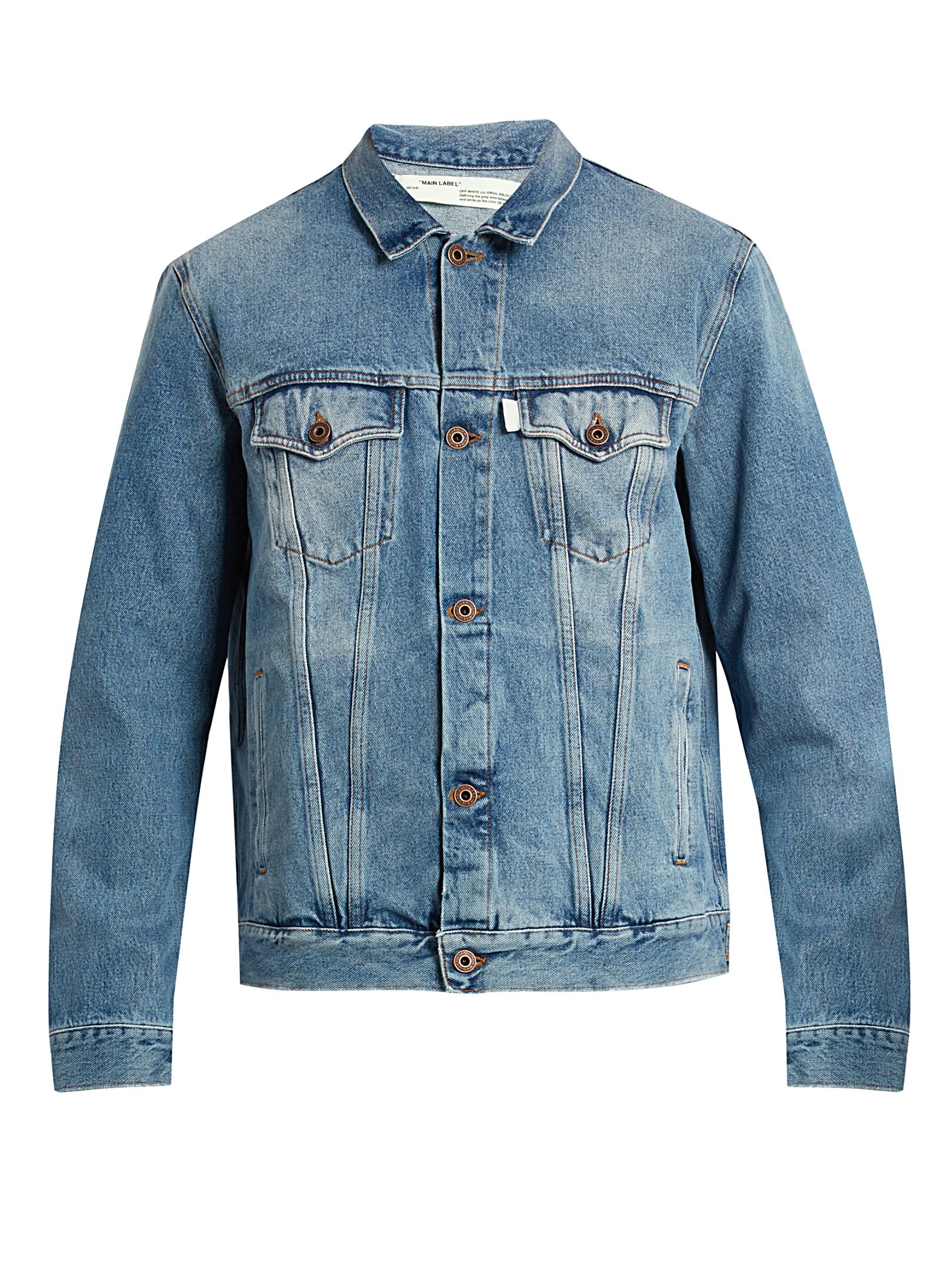 Off-White c/o Virgil Abloh Spray Paint Denim Jacket in Blue for Men - Lyst