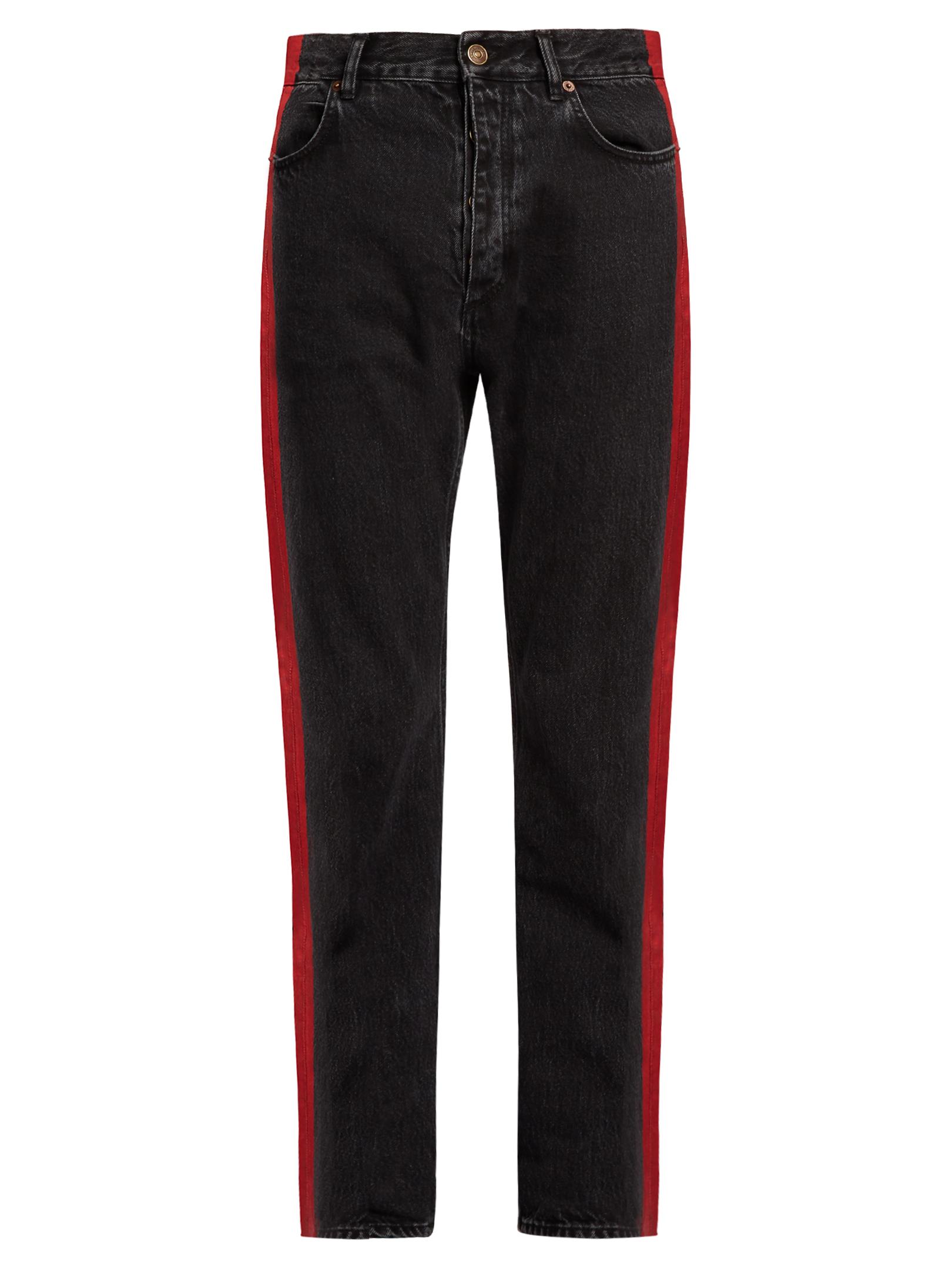 balenciaga red stripe jeans