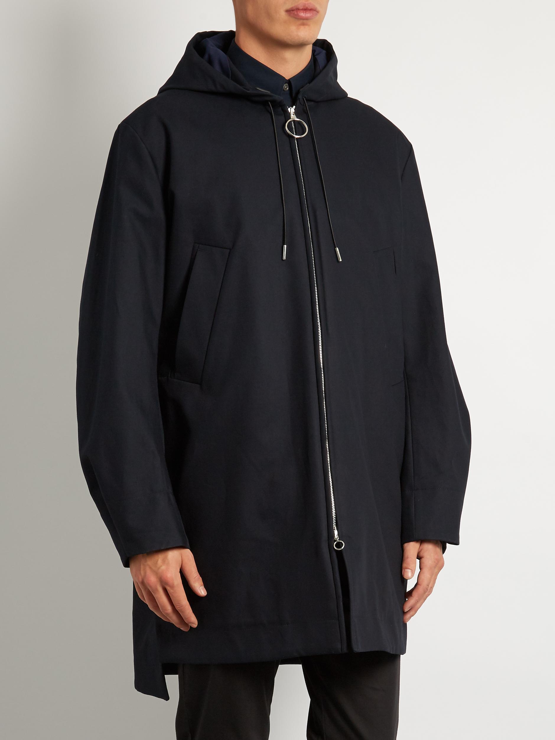 Acne Studios Melt Cotton Hooded Jacket in Blue for Men | Lyst Australia