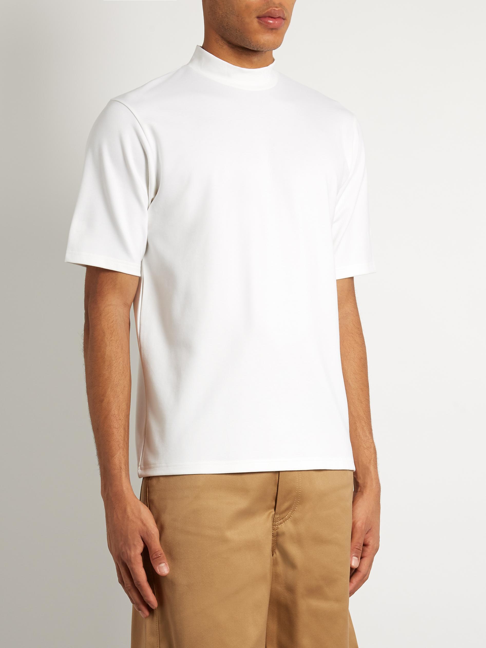 Acne Studios Synthetic Fons High-neck Jersey T-shirt in White for Men ...
