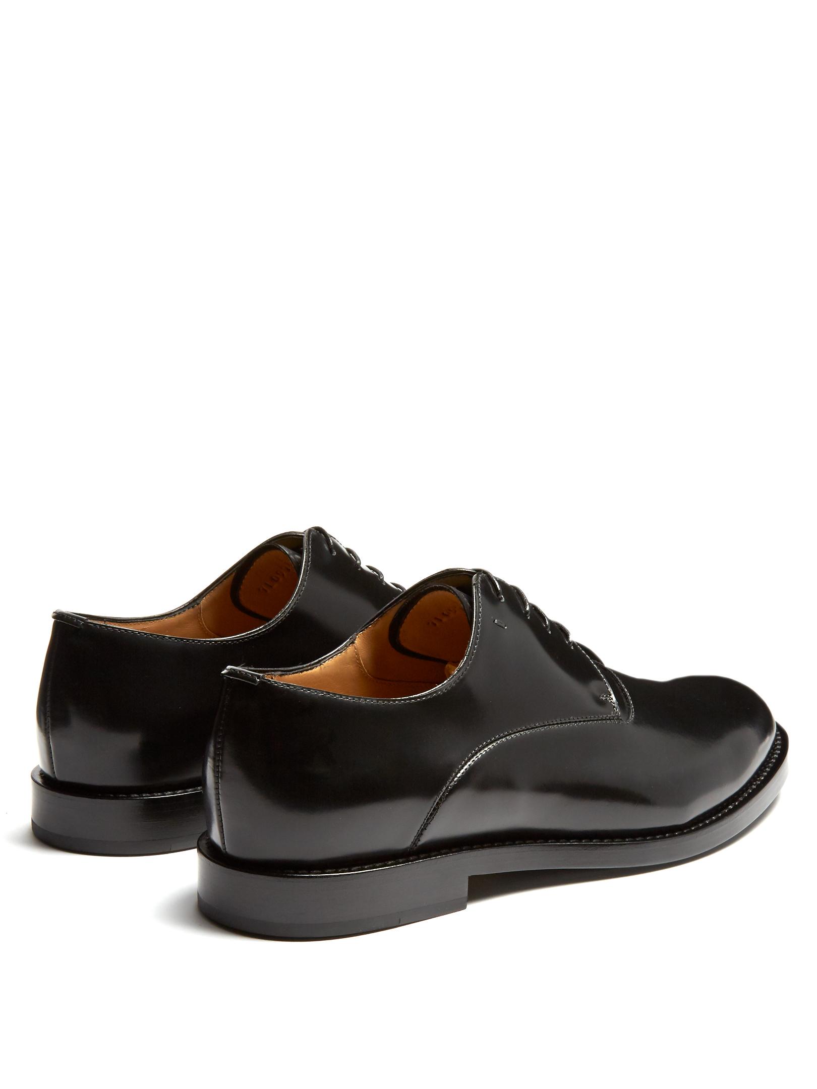 Lyst - Fendi Leather Derby Shoes in Black for Men