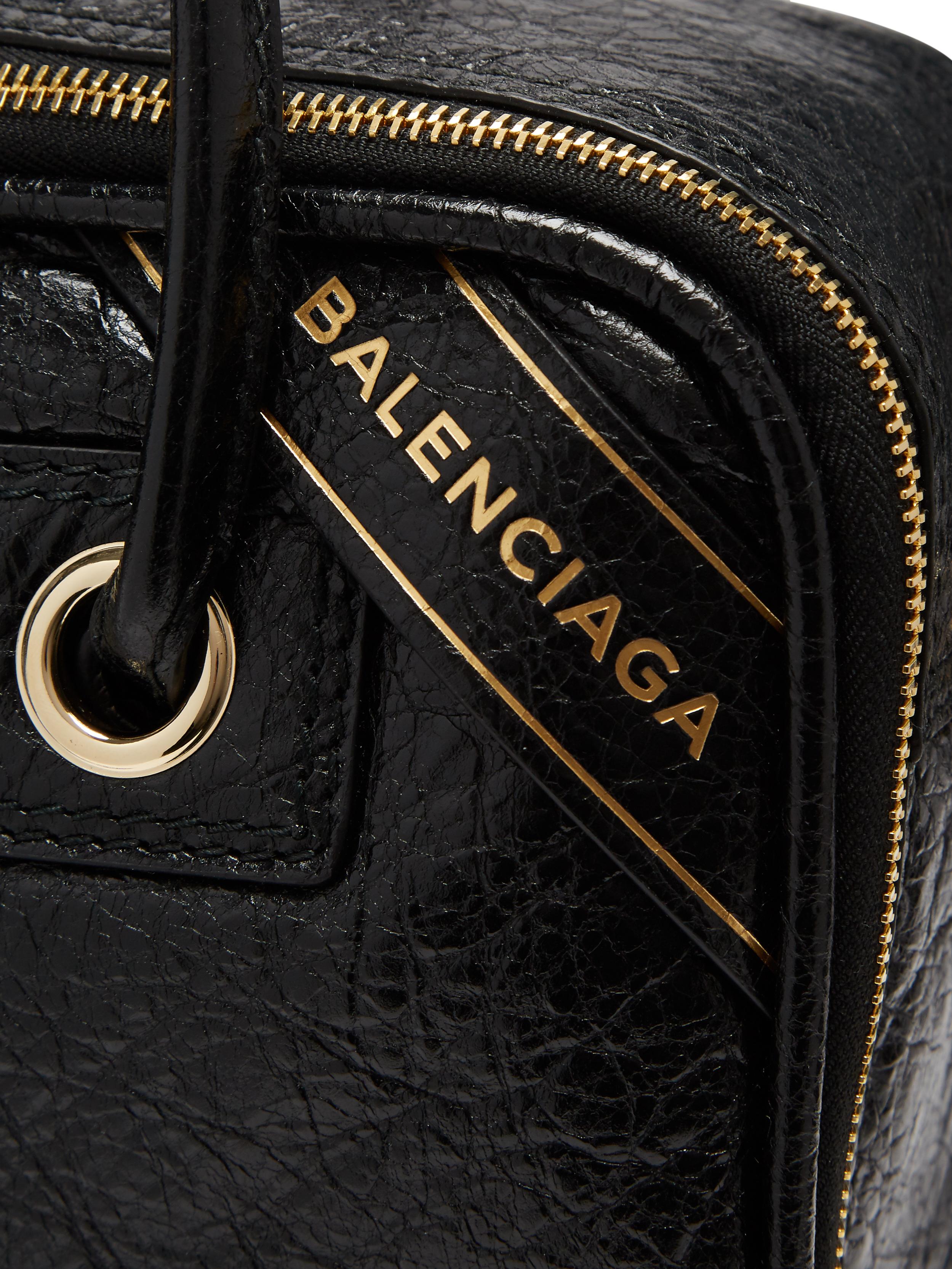 Balenciaga Blanket Square Small Leather Bag in Black | Lyst