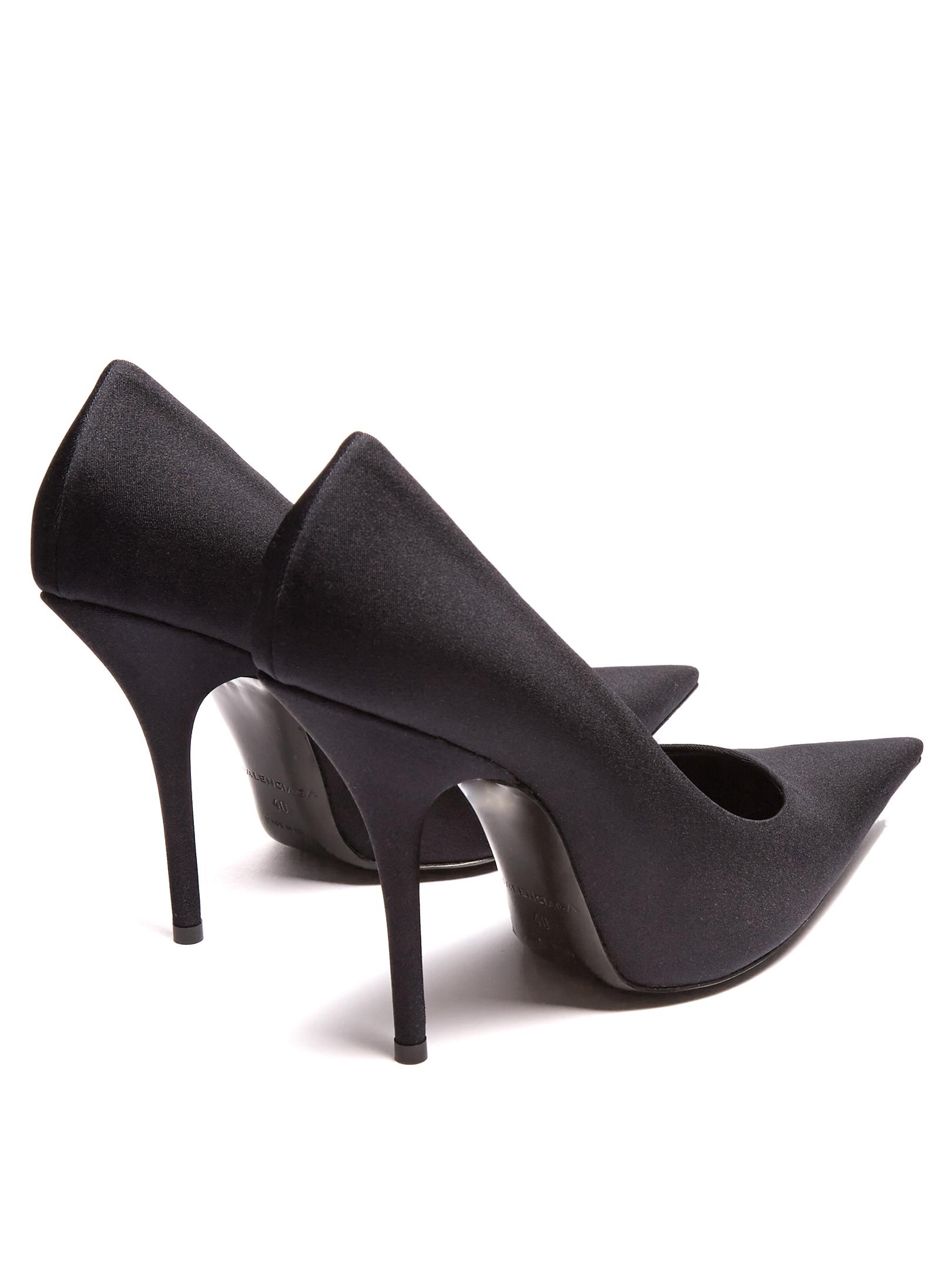 Balenciaga Leather Knife Spandex Pumps in Black Lyst