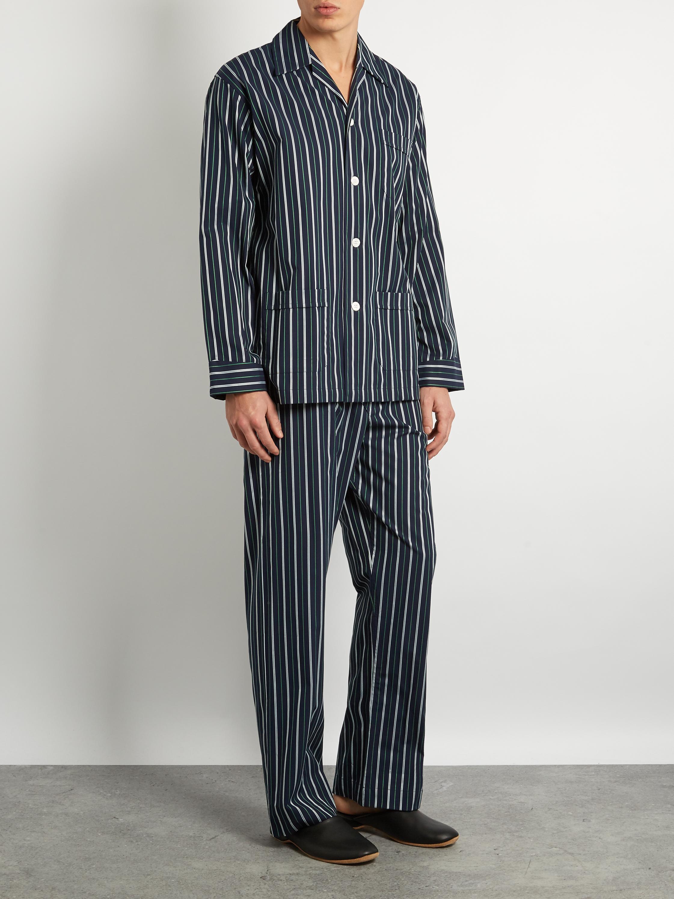 Derek Rose Royal Cotton Pyjama Set in Blue for Men - Lyst