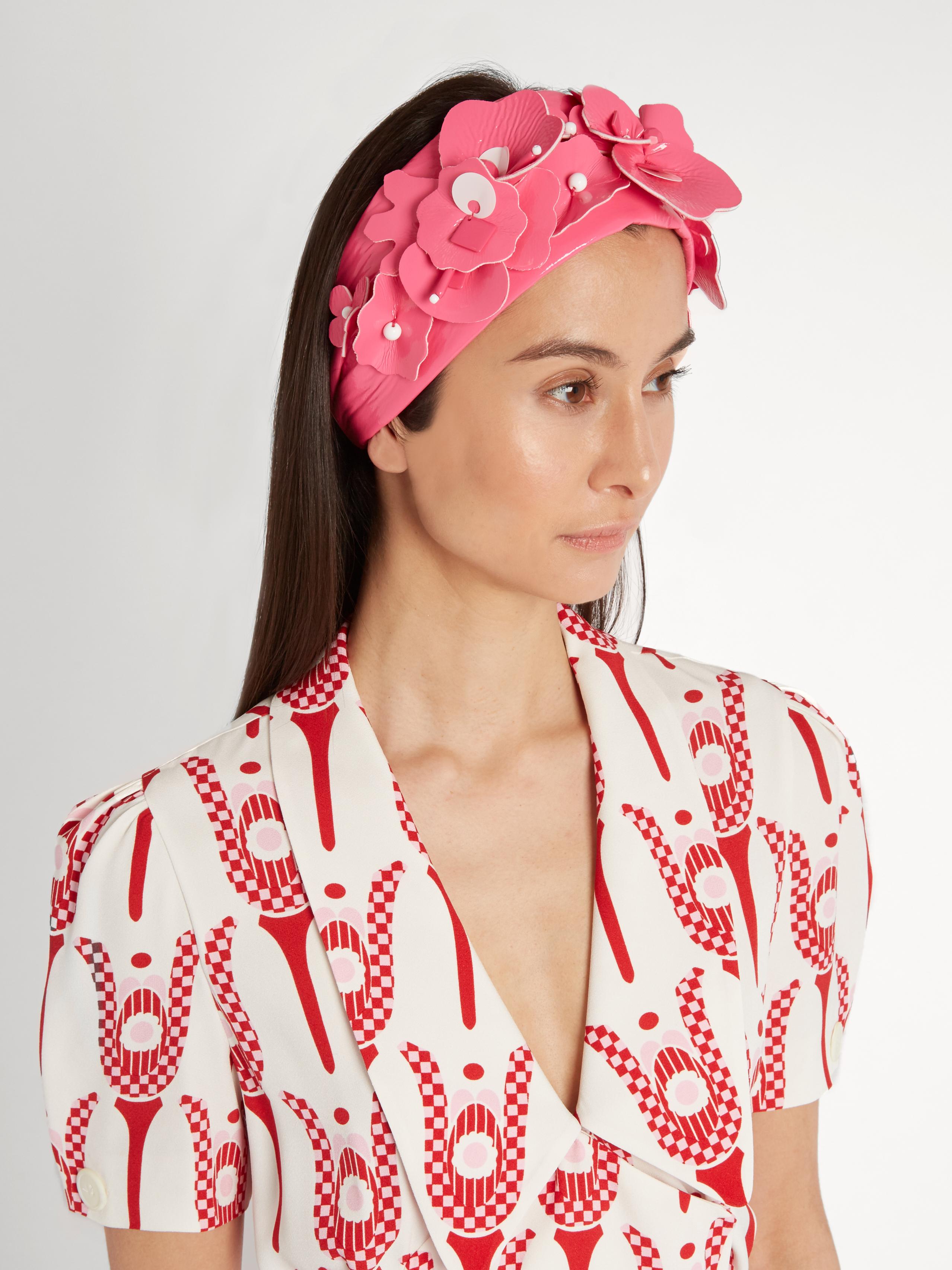 Miu Miu Synthetic Embellished Floral Headband in Pink - Lyst