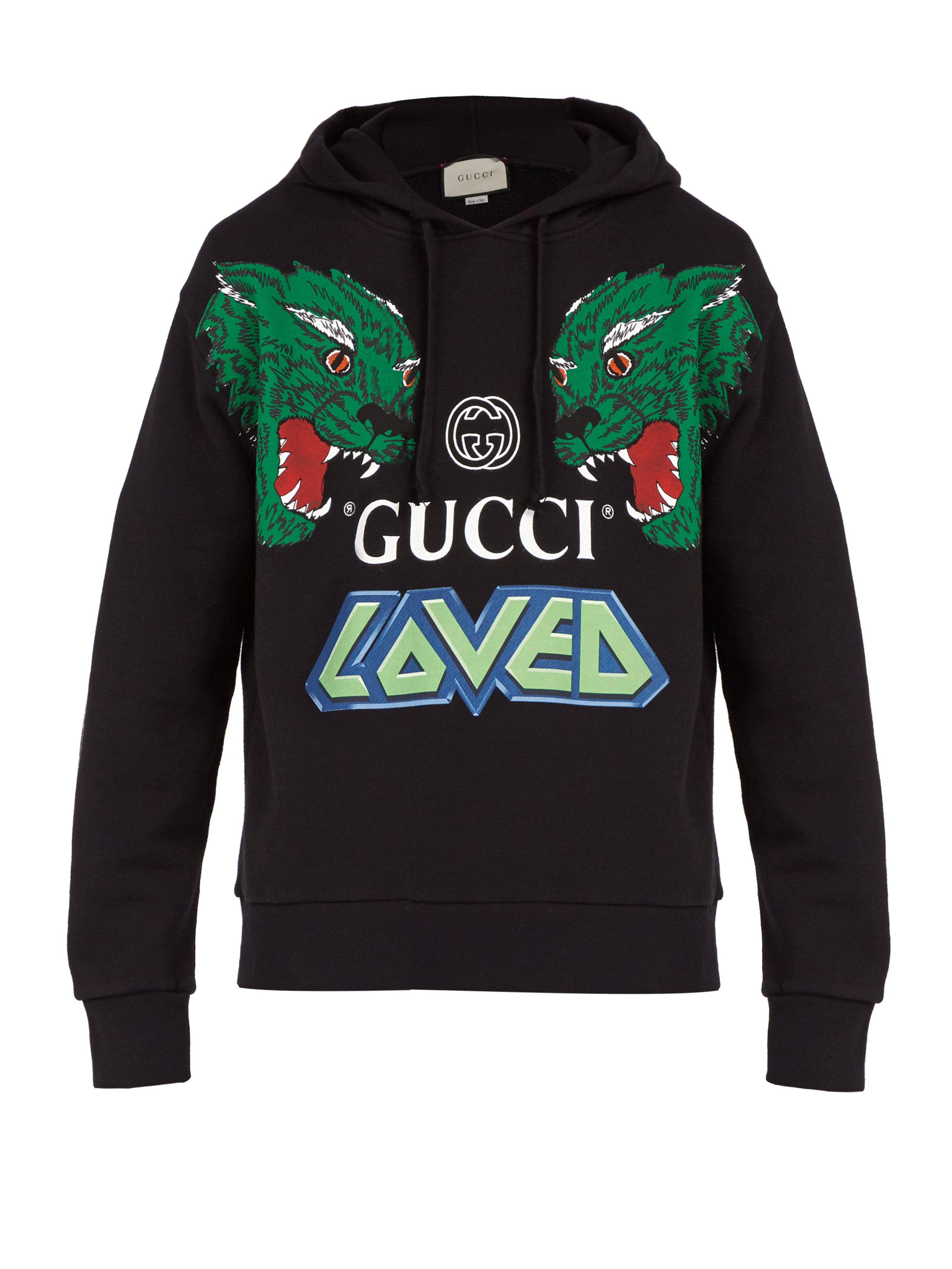 Sweat-shirt en coton à capuche et imprimé tigre Gucci pour homme en coloris  Noir - Lyst