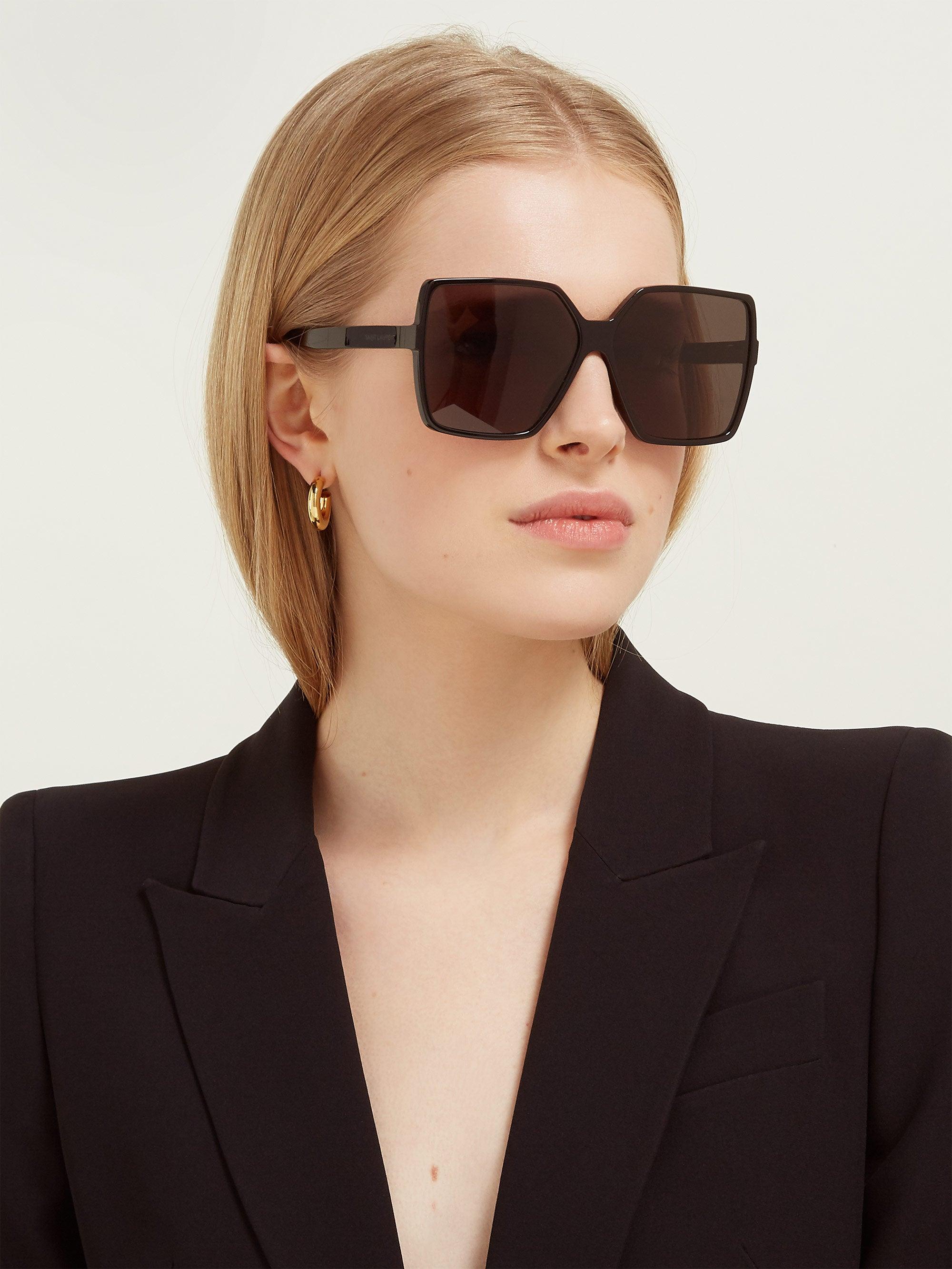 Saint Laurent Betty Oversized Square Acetate Sunglasses in Black | Lyst