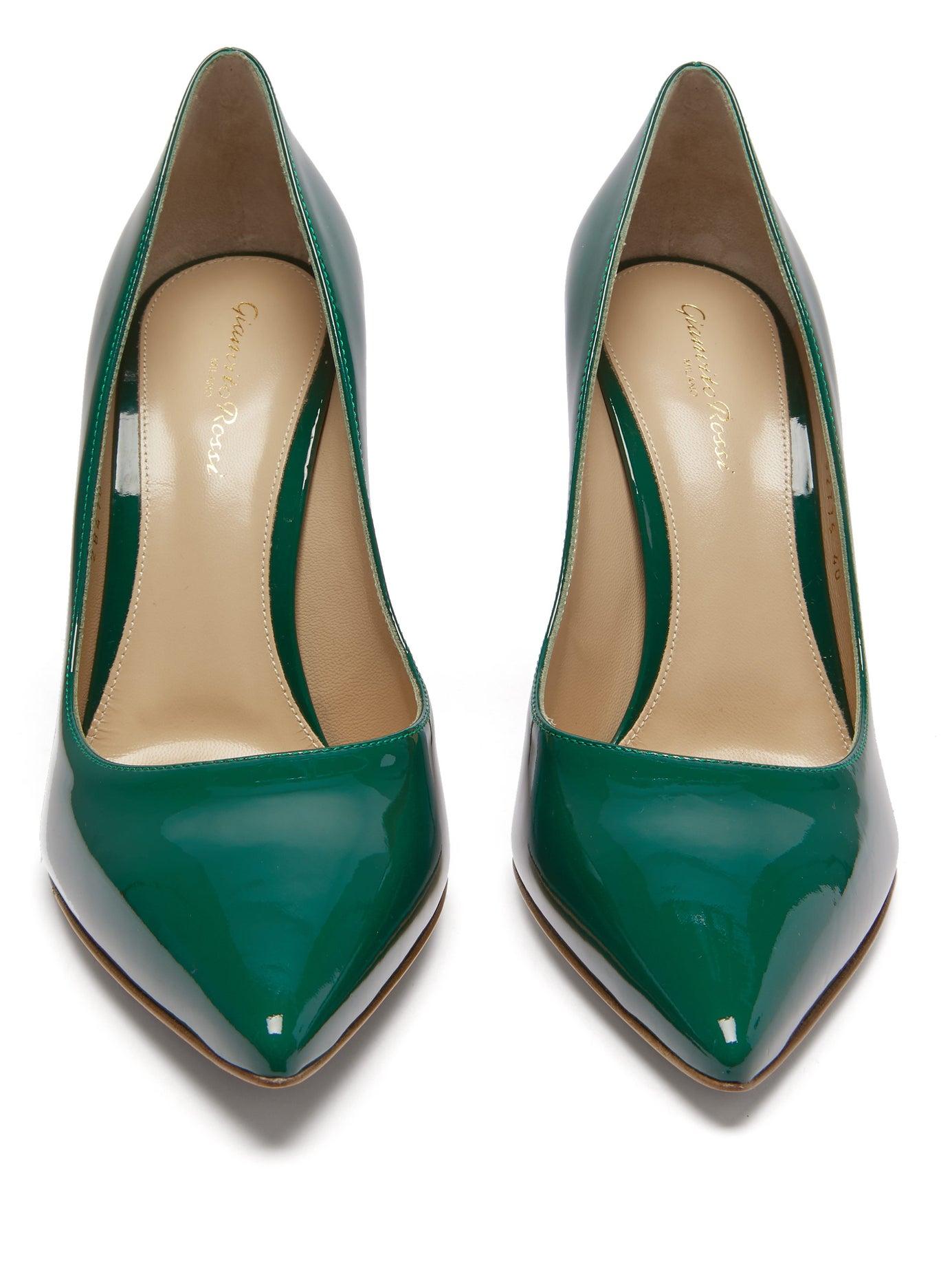 Gianvito Rossi Gianvito 105 Point-toe Patent-leather Pumps in Green | Lyst