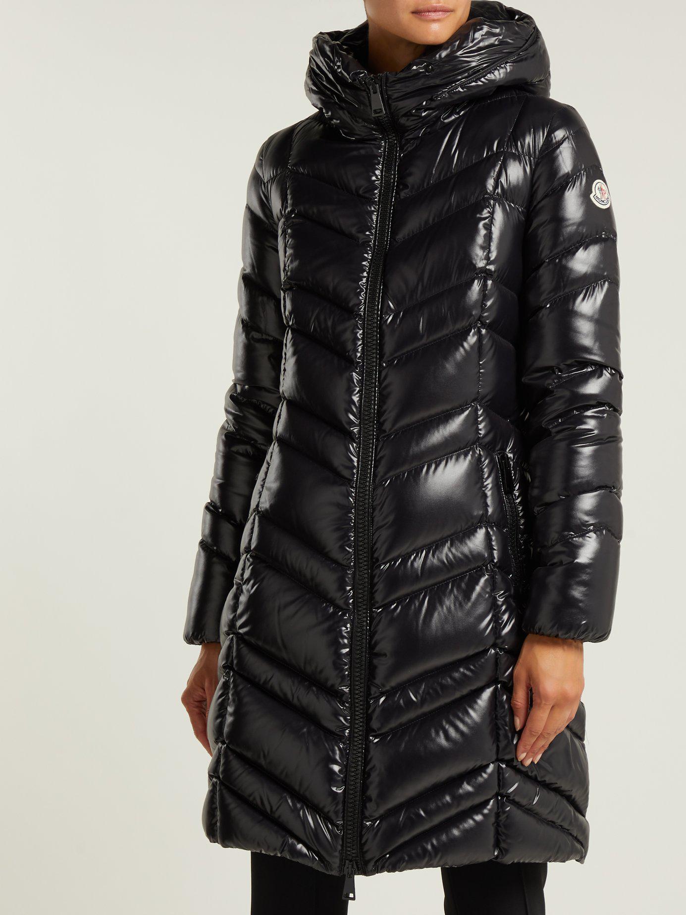 womens black moncler coat with fur hood