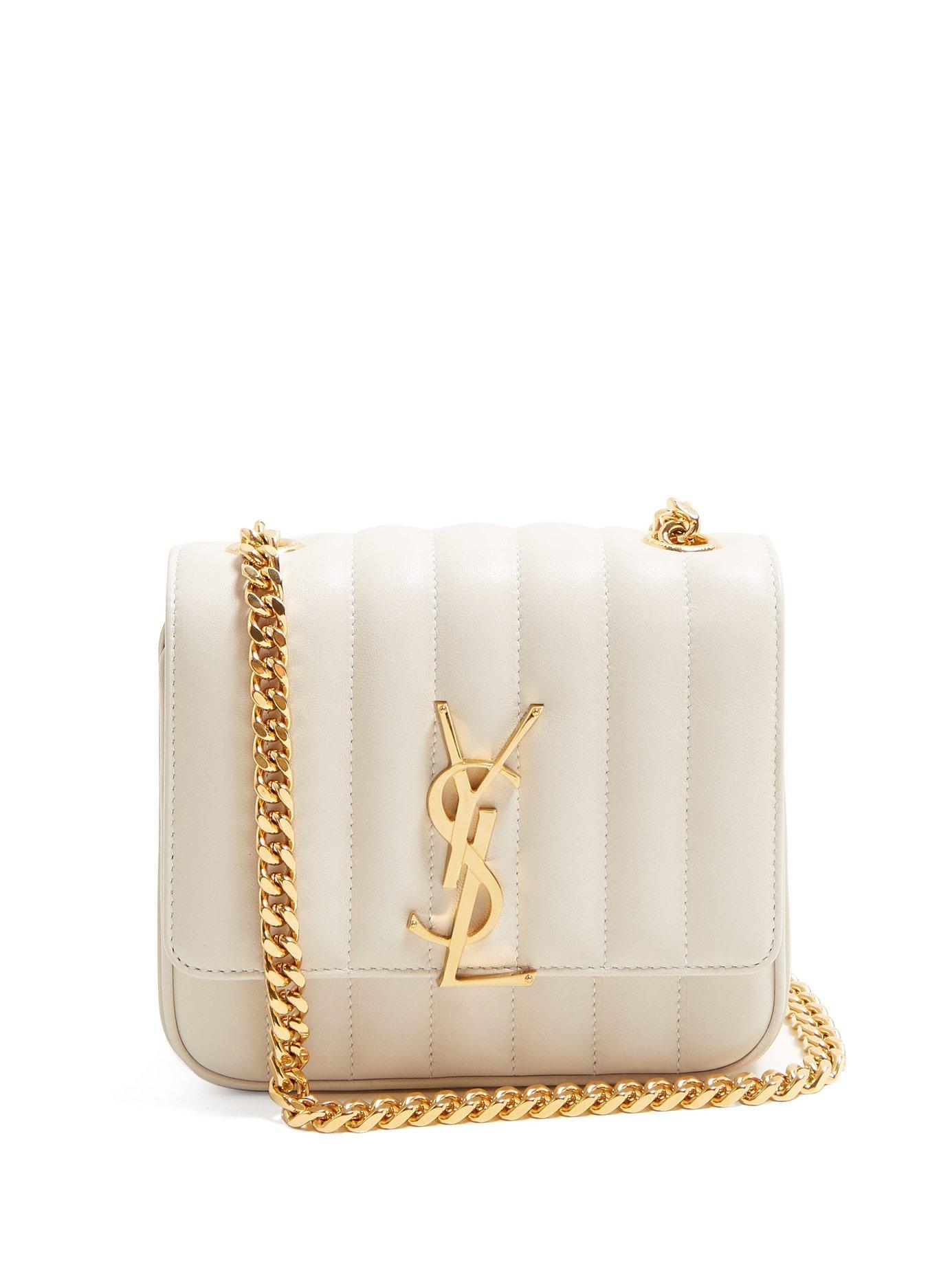 Yves Saint Laurent YSL White Toy Vicky Camera Bag Cuir Blanc Écru