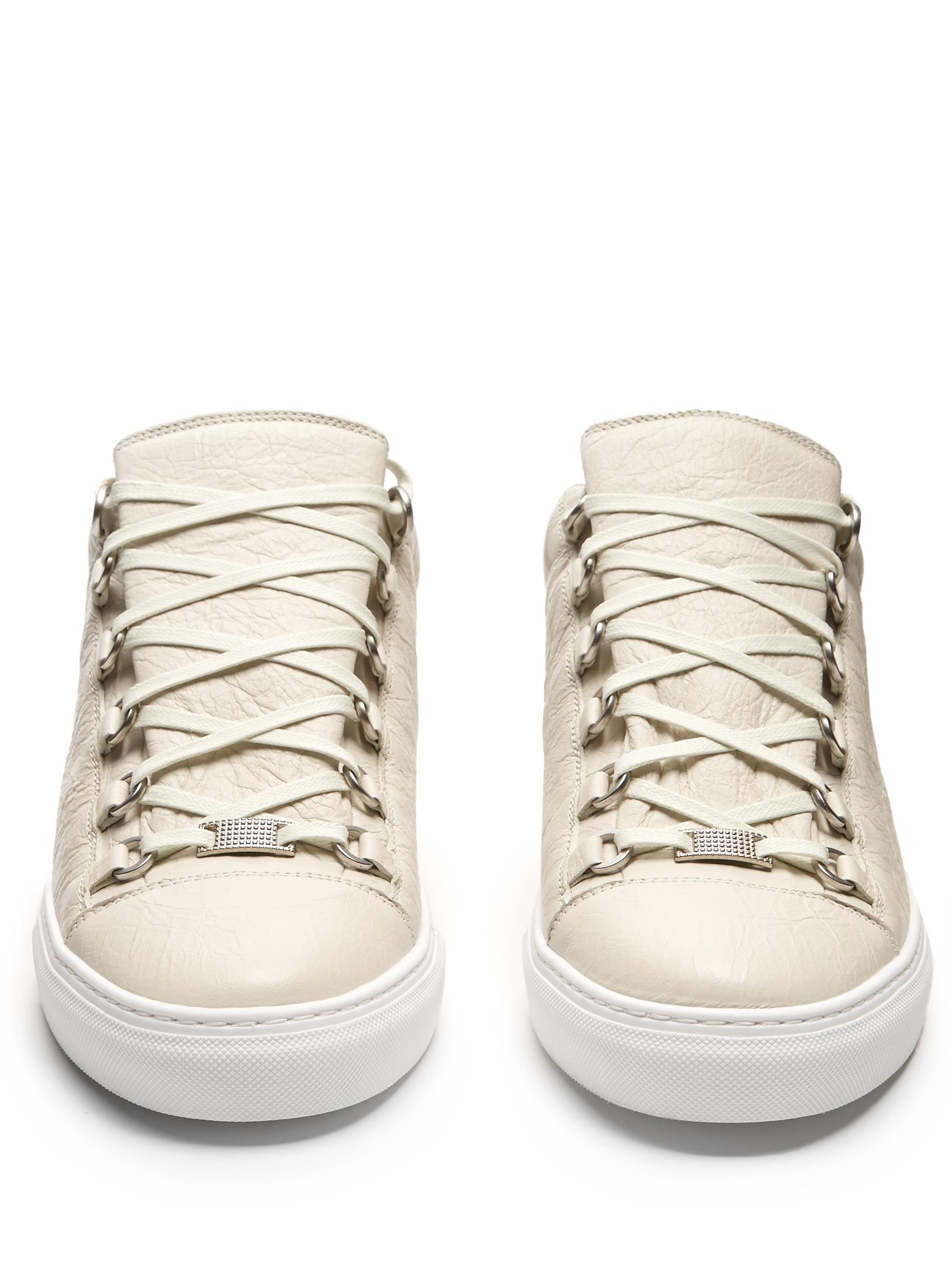 Balenciaga Arena Low-top Leather Trainers in White for Men | Lyst