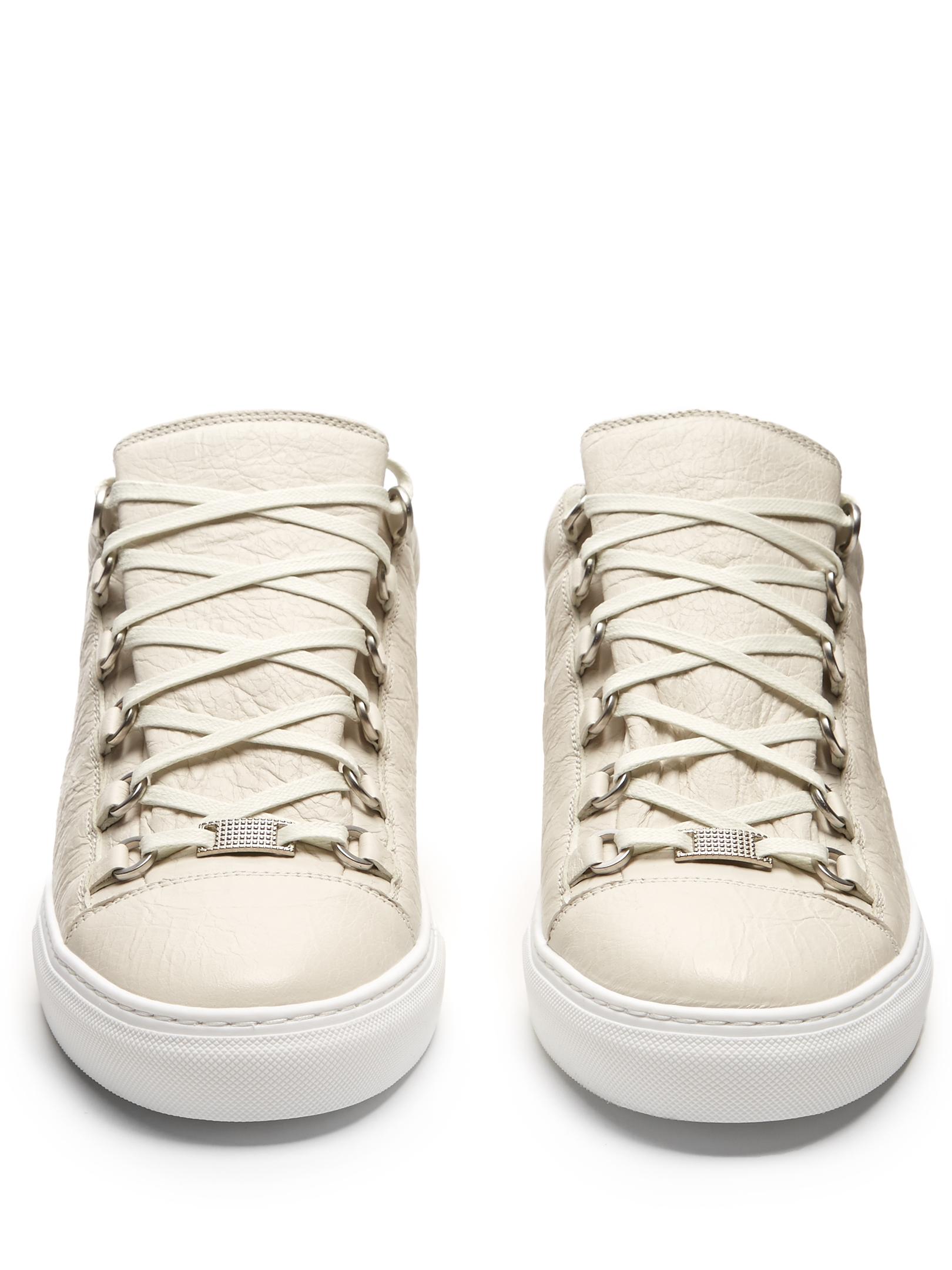 Balenciaga Arena Low-top Leather Trainers in White for Men - Lyst