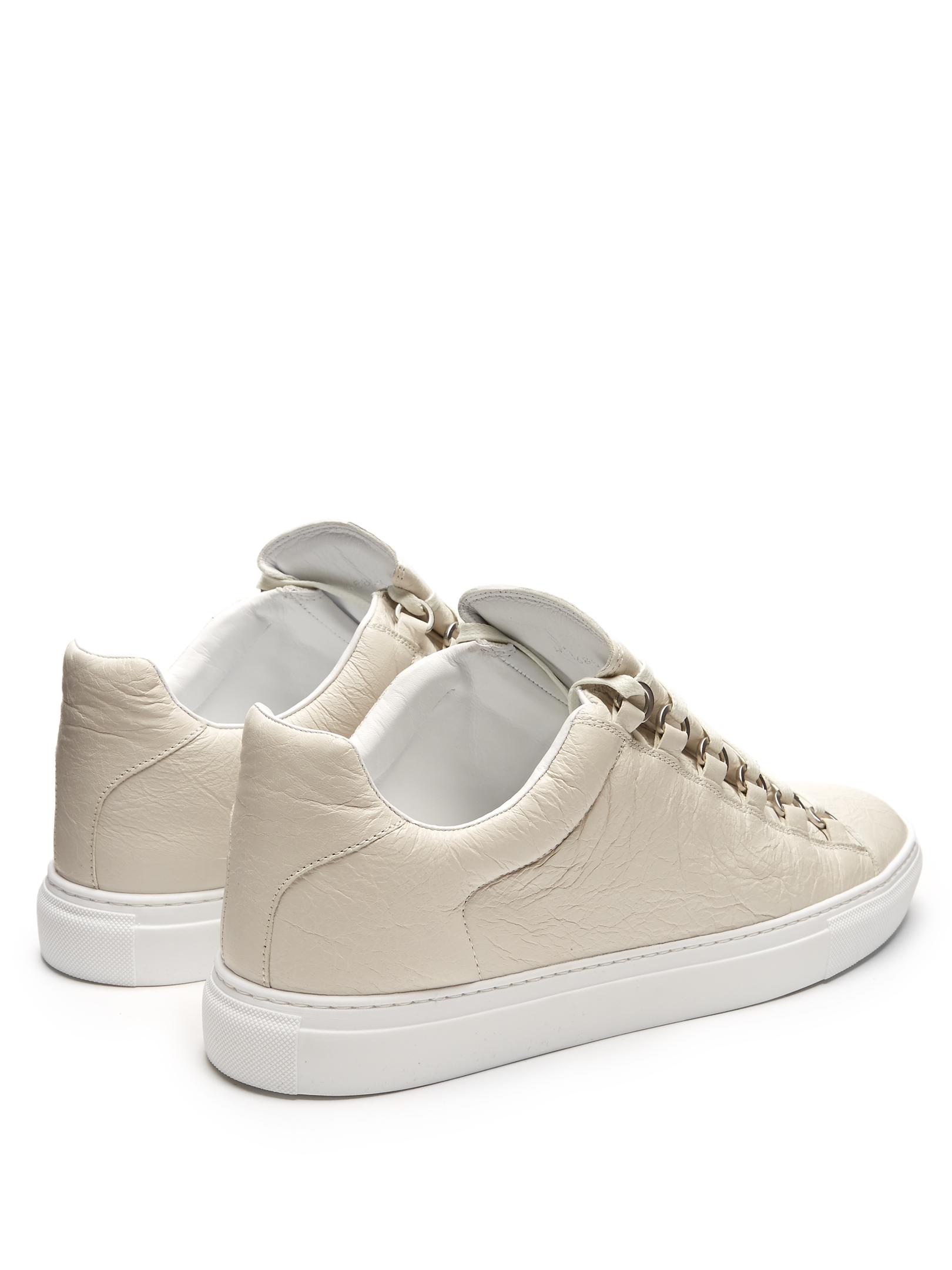 Learner saltet kultur Balenciaga Arena Low-top Leather Trainers in White for Men - Lyst