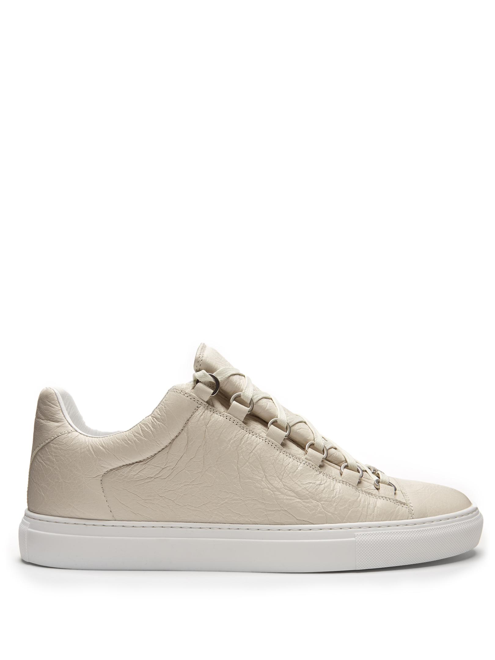 Learner saltet kultur Balenciaga Arena Low-top Leather Trainers in White for Men - Lyst