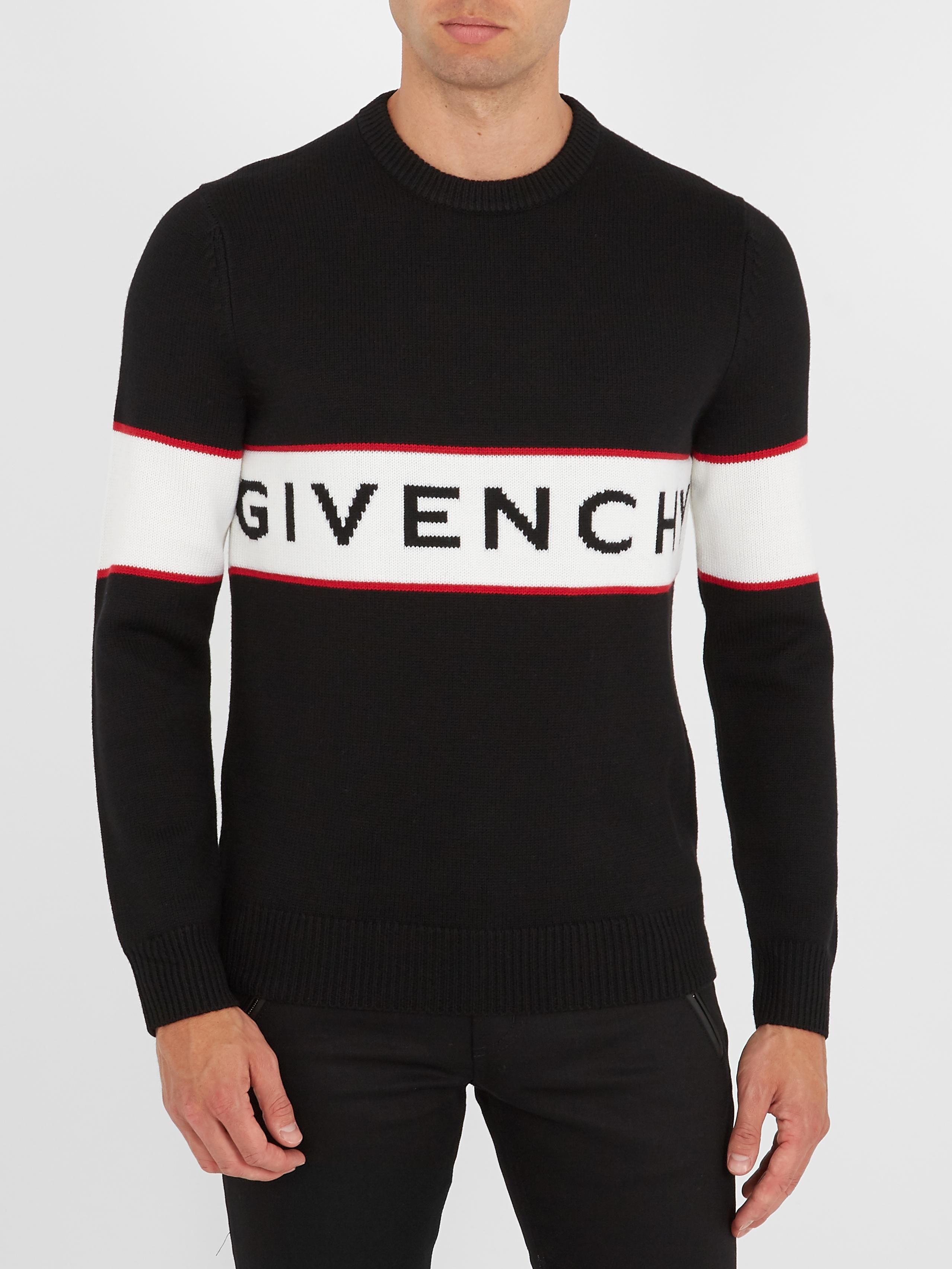 Givenchy Logo Knit Jumper in Black for Men - Lyst